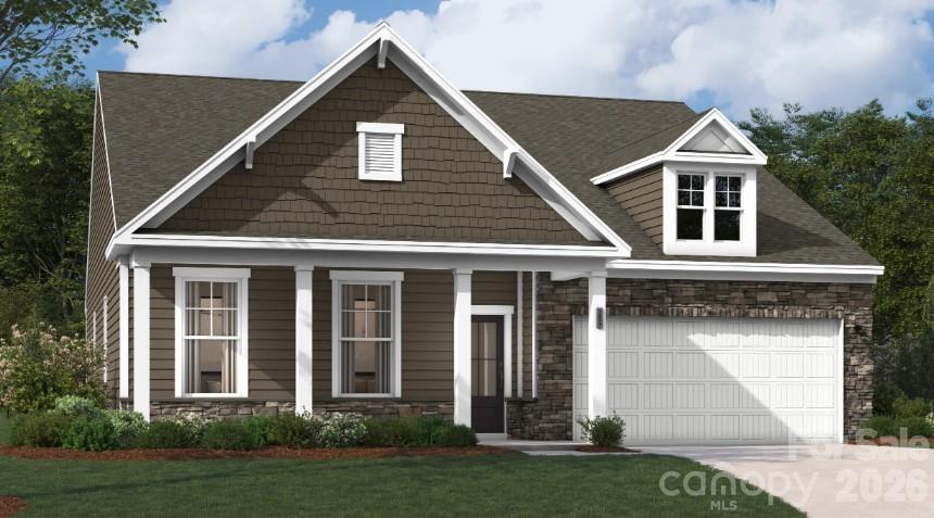 Thoughtfully designed home offering comfort, flexibility, and easy living in a 55+ active adult community. Situated on an interior homesite, this inviting residence features a charming covered front porch—perfect for morning coffee or casual neighbor connections. The main level is thoughtfully arranged for everyday convenience, featuring a spacious primary suite with a well-appointed bath and generous closet space, along with additional main-level bedroom(s) and a full bath. A tucked-away pocket office offers a quiet retreat for work, creativity, or organization. At the heart of the home, the kitchen shines with upgraded finishes, including a large island and quartz countertops, making it equally suited for casual meals and entertaining. The open living area is anchored by a cozy gas fireplace and extends effortlessly to a screened-in back porch, creating a relaxing space to enjoy the outdoors year-round. Combining modern comfort, smart design, and timeless appeal, this home is a standout opportunity—schedule your showing today.
