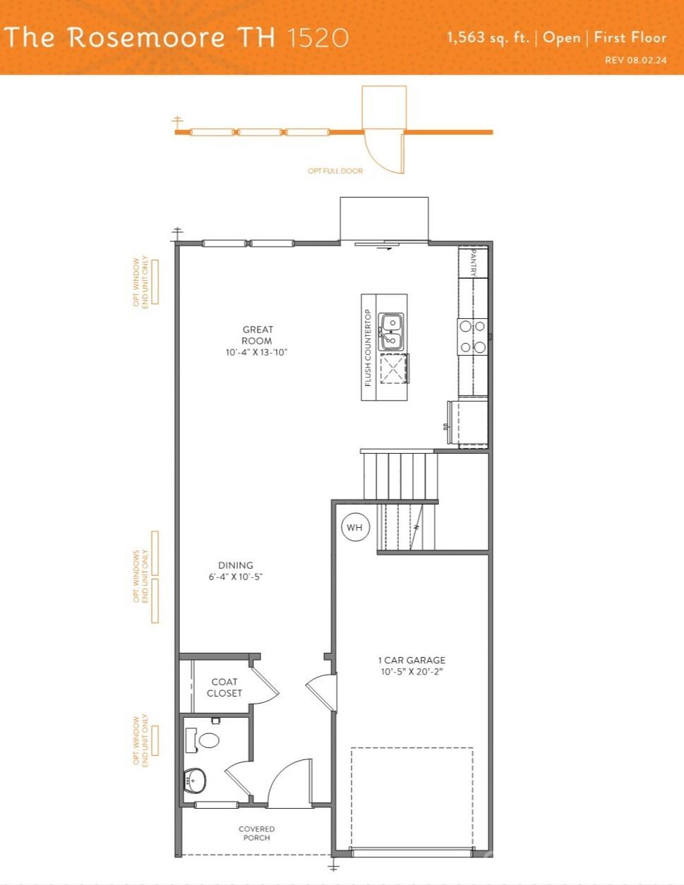 Enjoy low-maintenance living in The Ridge, Monroe's newest townhome community. The Rosemoore floorplan offers 1,562 heated square feet of thoughtfully designed living space with an open-concept layout that brings together the spacious great room, dining area, and designer kitchen—creating an inviting space for everyday living and entertaining. The kitchen showcases quartz countertops, a large center island, tile backsplash, stainless steel appliances, and abundant cabinetry. Upstairs, retreat to the spacious primary suite featuring a walk-in closet and well-appointed bath, while two additional bedrooms, a full bath, and convenient second-floor laundry complete the home. Built with energy-efficient construction and durable fiber cement siding, this home also offers an attached garage and rear patio for outdoor enjoyment. Residents enjoy a community pool, cabana, pickleball courts, playground, dog park, sidewalks, and street lights, all conveniently located near shopping, dining, and everyday conveniences.