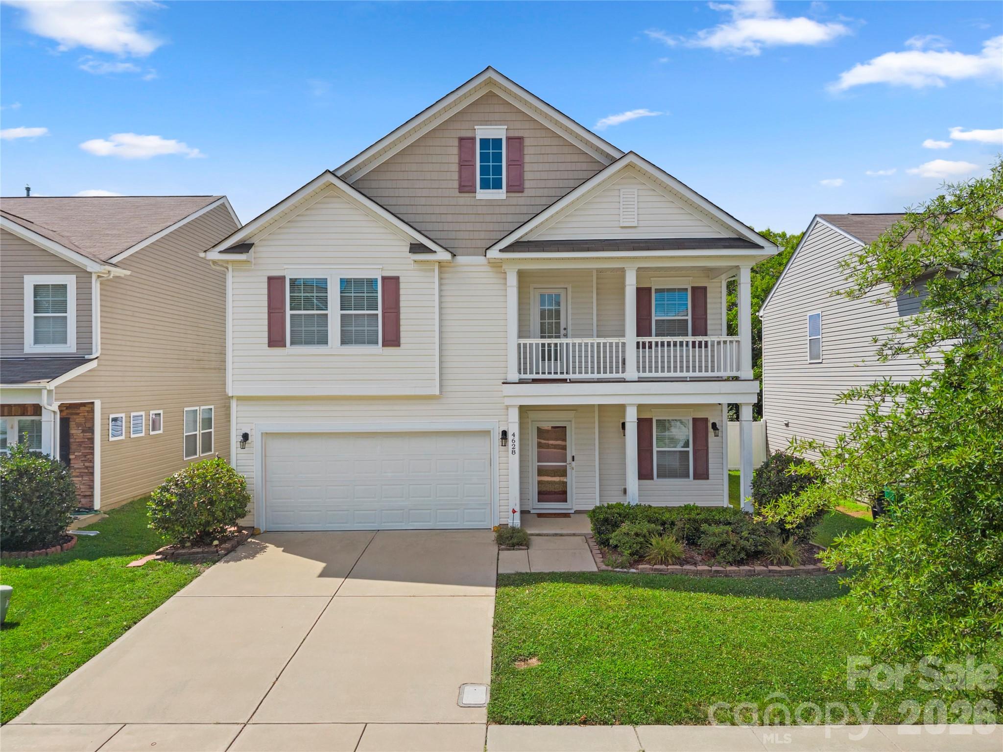 Nestled in Caldwell Farms, this Charlotte two-story delivers 2,153 square feet of clean, move-in ready comfort. An open design welcomes everyday living and effortless entertaining, with a stylish kitchen featuring an island, granite counters, a tile backsplash, and stainless-steel appliances that gleam beneath abundant light. The adjoining dining and living areas ease out to a covered patio and a fenced yard, offering a private outdoor retreat with low-maintenance grounds. Upstairs, three spacious bedrooms include a primary suite crowned by a tray ceiling, a generous closet with built-in shelving, and a sleek primary bath with a separate shower and soaking tub. Secondary baths are equally refined, and every room benefits from thoughtful, modern finishes. Completing the package are practical conveniences—ample storage, a clean, contemporary palette, and proximity to University City Area, Harrisburg, Concord Mills Mall, with easy access to 485 and 85 for seamless commuting.