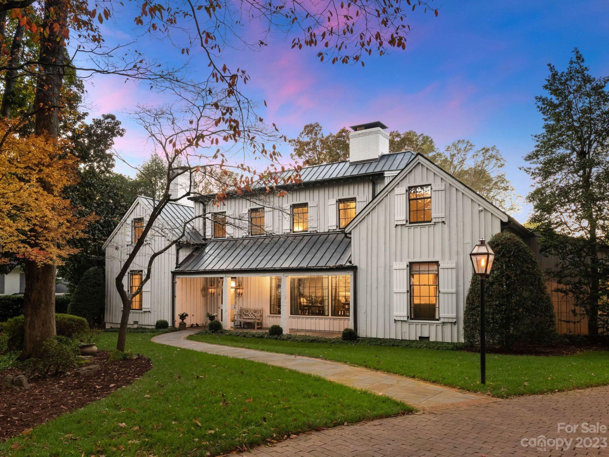 Charming 2021 renovated "Farmhouse" style home in the heart of Foxcroft sitting on a beautiful .7 acre private lot.  Winding brick paver driveway and gas lanterns welcome you to this stunning renovation by Andrew Roby. Warm neutral colors make every room feel cozy while impressing the most discriminating buyers including 10' ceilings down and 9 up. Beautiful designer kitchen w/ marble island, marble slab back splash, Sub-Zero fridge/freezer and La Cornue oven. Enjoy morning coffee in your light filled family room or sunroom overlooking your private patio and freshly resurfaced pool and pool cabana. Primary suite on the main with sitting room and french doors opening to the back patio. Flex room with private fireplace can be used as an office or guest room down with full bath. Upper level offers 4 guest suites, 3 full baths (original design) bonus room and laundry room. Tons of storage in walk-in attic and partial basement. Exudes timeless character and style ready to host the holidays.