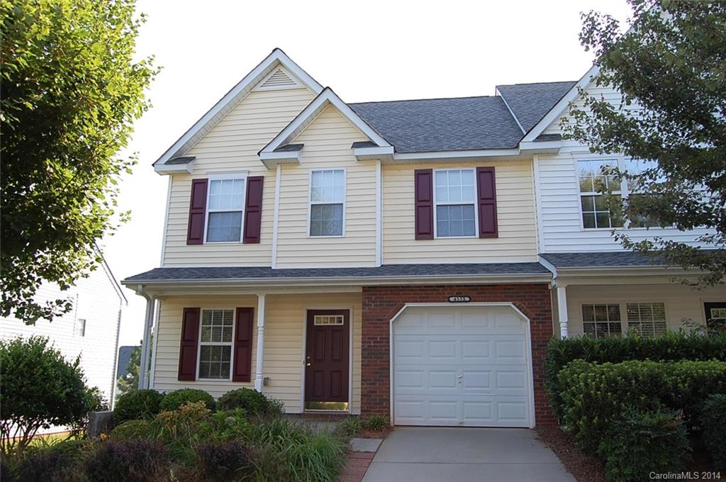 Minutes from Ballantyne, 3 bedroom and 2.5 bath end unit town home in pool community, Over 1600 sq ft , Open floor plan, Master Bedroom on Main Level w/ vaulted ceilings, His/Hers closets, M/bath w/dual vanities. Kitchen w/cherry cabinets, stove, frig, dishwasher ,washer and dryer included .Spacious secondary bedrooms are located upstairs with plenty of closets.  Loft overlooks 2 story great room.  1 car garage. A must see! Non-Smoking Home, Pets Welcomed.