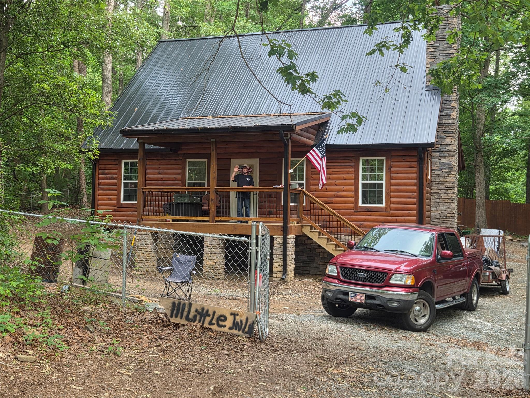 New custom built log cabin style farmhouse by Roberts Custom Homes. The large front and back porches, the gas fireplace,  and a vaulted  tongue and groove ceiling over the great room are just some of the features that make this place special. A short walk to the neighborhoods private access to High Rock Lake (Pavillion with shelter house, fishing and small boat landing); less than 1 mile to public boat access and swimming area (Buddle Creek) and Holloway Church Road; and less than 3 miles to the new sports complex site and Southmont school. New appliances, smart house capable, tile bath and shower, privacy fence in back,  chain link fence around property, peaceful,  family friendly neighborhood, largely wooded surroundings. Good walking and biking neighborhood, good for birding, too.