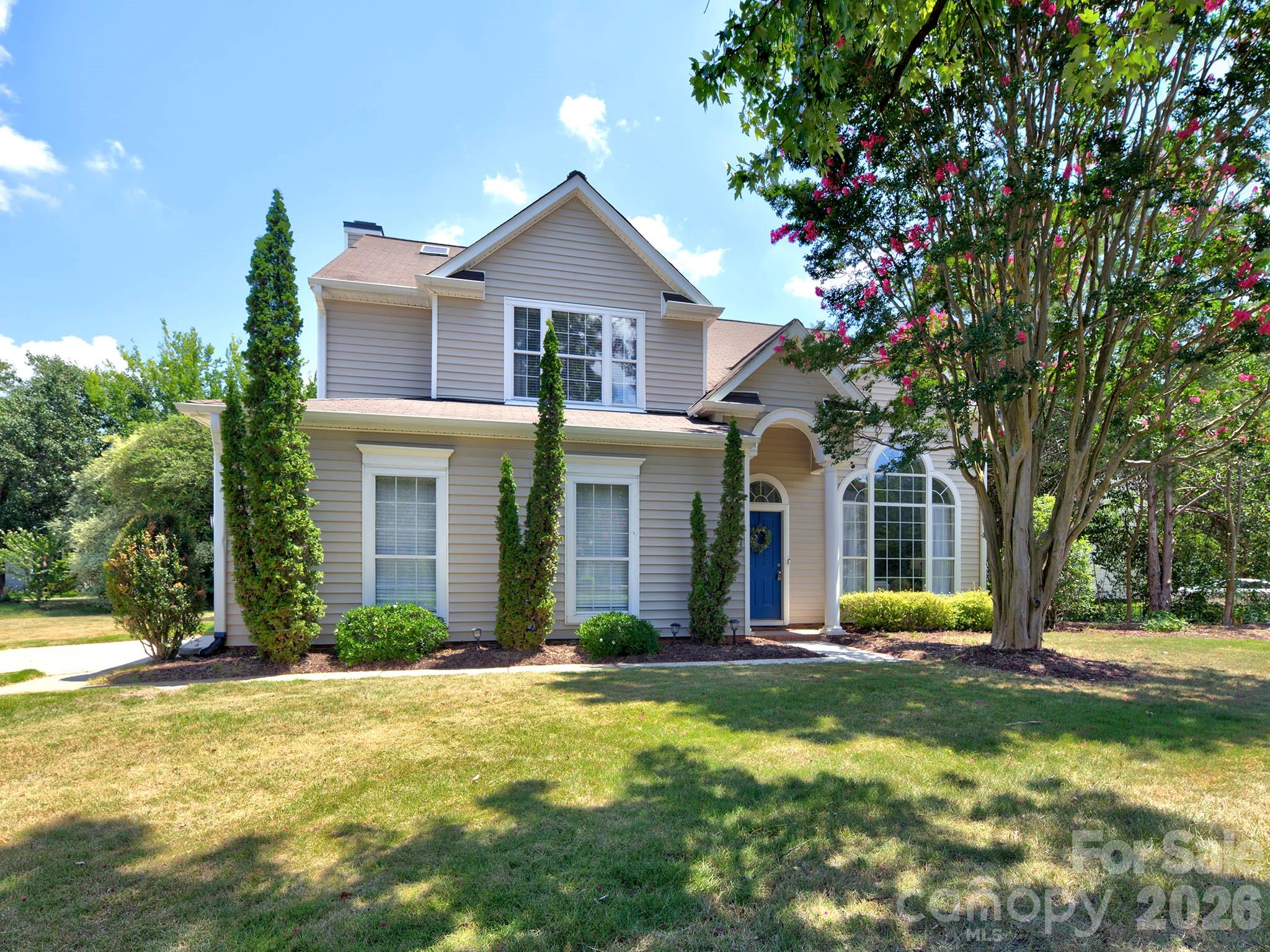 Welcome to this beautiful 4-bedroom home located in the ever-popular Yorkshire community! As you step inside, you're greeted by a dramatic two-story great room filled with natural light, creating a warm and inviting first impression. The great room flows seamlessly into the formal dining room, which opens to the beautifully updated kitchen. You'll love the white soft-close cabinetry, quartz countertops, stylish tile backsplash, and stainless steel appliances—perfect for both everyday living and entertaining. Just beyond the kitchen is a spacious family room featuring new carpet and a cozy wood-burning fireplace, making it the ideal place to relax with family and friends.  Upstairs, you'll find all four bedrooms along with two full bathrooms, providing plenty of space for everyone. Additional highlights include a new HVAC system installed in 2021, offering added peace of mind. Step outside to enjoy the fully fenced backyard, complete with a fire pit area that's perfect for entertaining or relaxing under the stars.  Residents of Yorkshire enjoy outstanding community amenities such as an outdoor pool, tennis courts, playground, picnic area, walking trails, and more. Home is conveniently located near shopping, restaurants, major highways, Lake Wylie, Carowinds, and everything the desirable Steele Creek area has to offer.  Don't miss your opportunity to make this exceptional home yours—schedule your showing today!