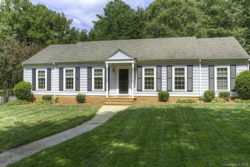 Incredible value in South Charlotte. NEW laminated hardwood floors, NEW paint, and completely new kitchen remodel are amazing. This home is well-maintained and in move-in-ready condition. Beautiful, corner lot with trees. Kitchen offers granite counters, stainless appliances, and new sink. Home warranty included with acceptable offer.