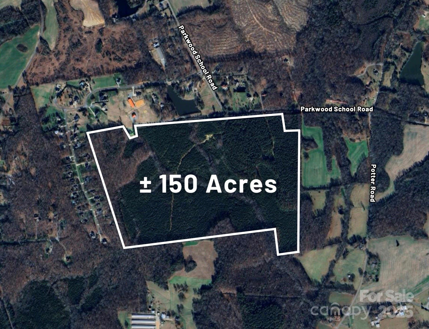 Rare opportunity for +/- 150 acres for sale in Waxhaw, Union County,  NC.  Multiple uses for farming, timber, homesteading, hunting, or equestrian.  Incredible location less than 5 miles from Downtown Waxhaw with its many restaurants and shops.   Land is priced at $26k per acre.
