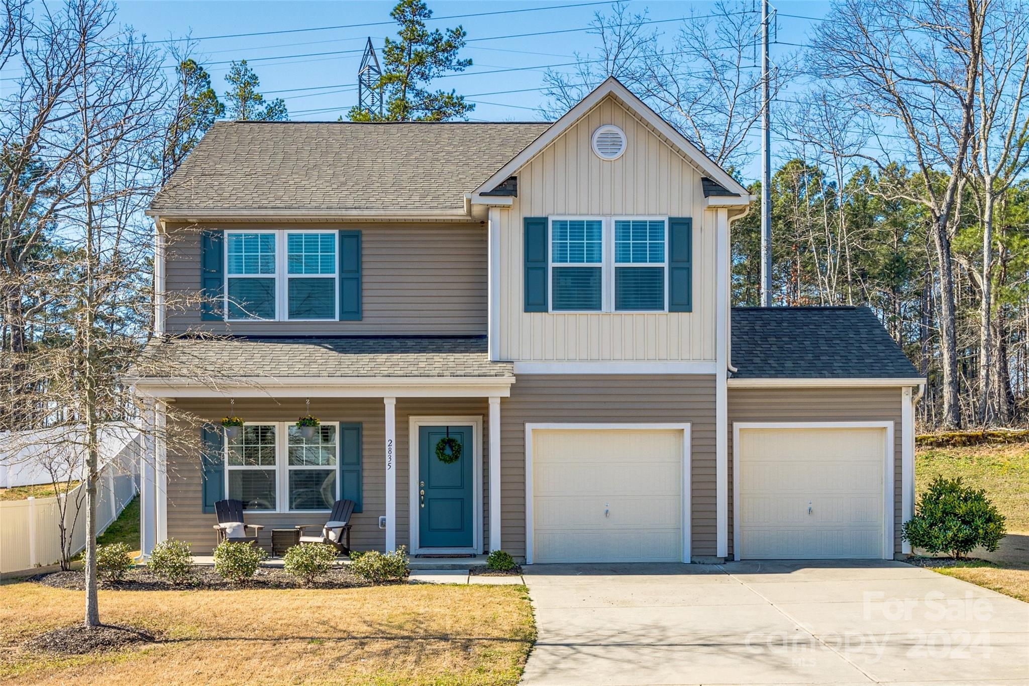 Welcome home! This incredible two story home in the beautiful Oaks at Clover subdivision is located in the award-winning Clover School District! Backed up to a wooded area, enjoy peace and quiet in this cul-de-sac home that boasts 4 bedrooms and 2 1/2 bathrooms! Enjoy cooking and entertaining in the large kitchen with granite counter tops and plenty of cabinets and storage. Eat in your formal dining room that is conveniently located right off of the kitchen to easily use year around! Office space with double doors is located off of the main entry. Drop zone off of garage entry. Relax on the patio in the peaceful backyard backed up to trees. All 4 bedrooms are located on the second level, including an oversized primary suite with a walk-in closet. Laundry is on the second level. Washer, dryer and refrigerator are all included to make it that much more move-in ready!