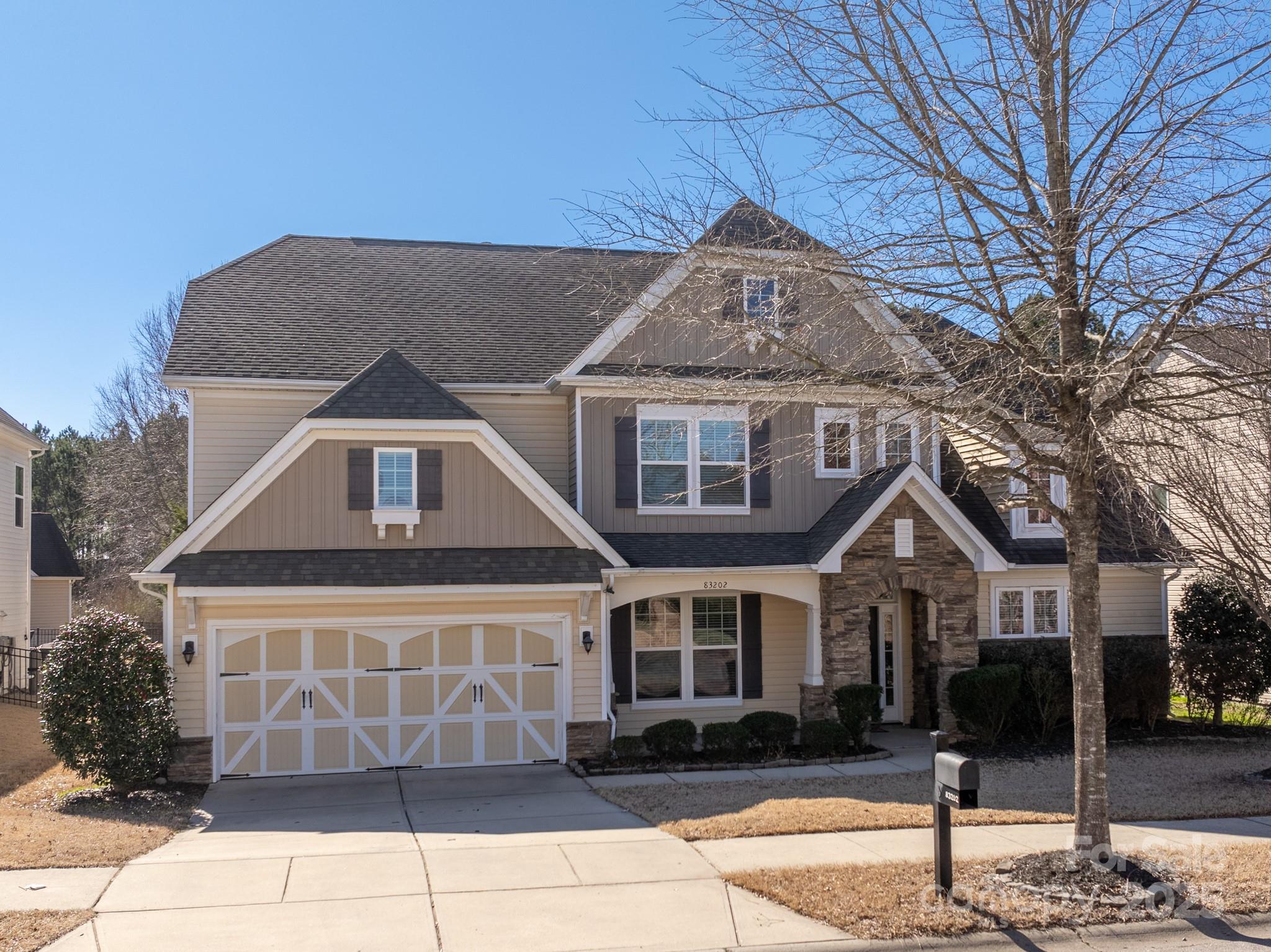 Welcome to this timeless Bonterra build, 5-bedroom, 4.5-bathroom home, perfect for comfortable living and entertaining. The main floor features primary suite with large bath and closet.  The open-concept kitchen flows seamlessly into the family room. Upstairs, you'll find an extra-large bonus room, perfect for a playroom, media room, or additional living space. The 4 upstairs bedrooms are large, one serves as a second primary.  There is also an office tucked at the end of the hall with glass doors.  The home sits on a perfectly flat lot, complete with fenced yard and privacy landscaping.  The back fenceline adjoins 67 acres of preserved common area - making for serene, nature filled surroundings.  Walnut Creek has endless amenities and green space - a great place for recreation year around.