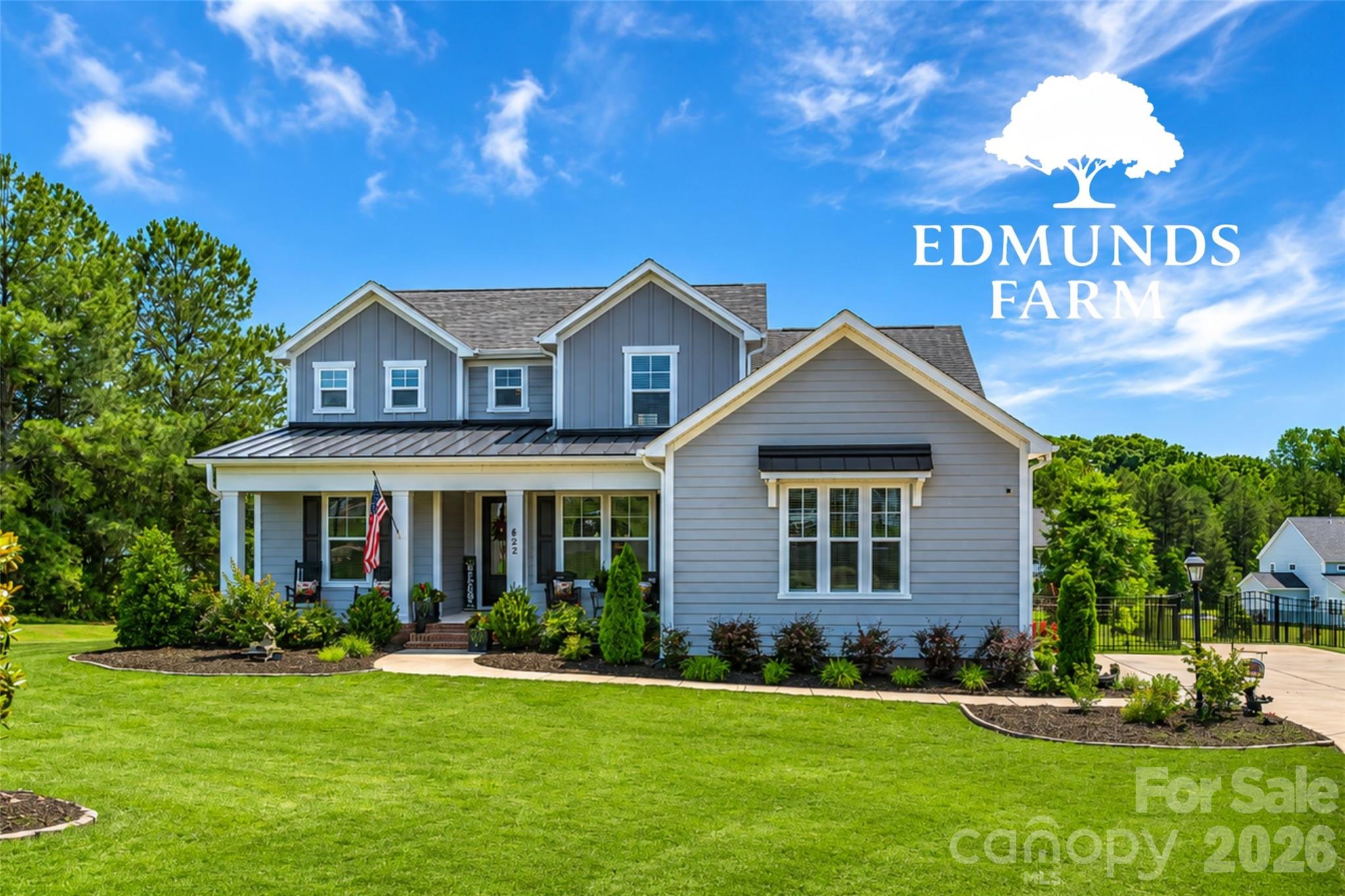 Crafted. Customized. Cul-de-Sac Living.

Tucked away on a quiet cul-de-sac in one of Clover's most desirable communities, 622 Plowshare Way showcases the exceptional craftsmanship, thoughtful design, and quality construction that have made RyKar Homes so highly regarded. From the inviting covered front porch to the screened rear porch overlooking the fenced backyard, every detail was designed with comfort, function, and everyday living in mind.

Step inside and you'll immediately notice the quality. Rich flooring flows throughout the main living areas, leading to an open-concept design highlighted by a stunning coffered-ceiling great room, custom fireplace feature wall, abundant natural light, and seamless connection to the kitchen and dining spaces. The openness of the floor plan creates an inviting atmosphere where family and friends naturally gather, making everyday living feel effortless.

The kitchen is truly the heart of the home. Featuring an oversized island, beautiful cabinetry, quartz countertops, farmhouse sink, subway tile backsplash, under-cabinet lighting, and an impressive upgraded ZLINE appliance package, this space was built for both everyday living and entertaining. The dual-fuel range combines a gas cooktop with an electric oven for exceptional cooking performance, while the microwave also functions as a convection oven and broiler. The refrigerator remains with the home, making move-in even easier.

One of the home's standout features is the incredible drop zone just inside the garage entrance. Custom built-ins, bench seating, storage cubbies, hooks, and organizational space create the perfect landing spot for backpacks, shoes, groceries, and daily essentials.

The oversized laundry room offers abundant storage and exceptional convenience with direct access from both the owner's suite and the drop zone area—a thoughtful design feature that simply makes everyday life easier.

The owner's suite provides a private retreat with a spa-inspired bath featuring dual vanities, a spacious shower, and upscale finishes. Secondary bedrooms and baths continue the same level of quality and attention to detail found throughout the home.

Upstairs, a spacious loft provides exceptional flexibility and serves as the perfect secondary living area, media room, game room, play area, homework space, or combination of all three.

The covered and screened rear porch serves as an extension of the living space and includes a dedicated TV hookup, creating the perfect setting for game days, movie nights, morning coffee, or simply relaxing while overlooking the fenced backyard.

A detached storage building provides additional room for lawn equipment, tools, hobbies, and seasonal storage.

With its exceptional RyKar Homes construction, upgraded ZLINE appliance package, versatile loft, custom storage solutions, oversized laundry room, screened porch with TV hookup, fenced backyard, storage building, and desirable cul-de-sac location, 622 Plowshare Way delivers the rare combination of luxury, practicality, and timeless appeal.

"Home is where life's best moments happen."