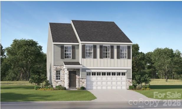 The single family home hosts a guest bedroom and full bath on the main floor. A spacious open floorplan that connects an inviting Great Room, breakfast nook an kitchen offering quartz countertops and tile backsplash. Located upstairs is the primary bedroom, large bonus room, 3 additional bedrooms, and laundry room. Luxury vinyl plank flooring, quartz tops in the kitchen and tile backsplash at no extra cost! Cannon Village is a master-planned community offering new single-family homes and townhomes to a great location in York, SC. Future amenities will include a swimming pool, cabana and dog park.