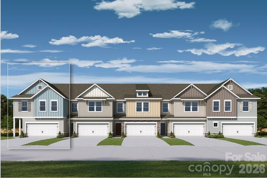 END Townhome on one of the best homesites in the community-Discover the ease of luxury low-maintenance living in this brand-new Bushwick IV townhome, conveniently located just minutes from Ballantyne, Waverly, and the charming shops and restaurants of historic downtown Waxhaw. Filled with natural light, the open-concept living area is highlighted by three large picture windows overlooking a private wooded backyard. The designer kitchen features 42” white cabinetry, sleek quartz countertops, a spacious wrapped island open to the family room, Frigidaire stainless steel appliances, an exterior-vented range hood, and a pantry with solid shelving. The main level showcases durable LVP flooring throughout, along with composite stair treads leading to the second floor. Upstairs there is a loft area with LVP flooring, unwind in the luxurious Owner’s Retreat featuring a tray ceiling, oversized walk-in closet, and three large windows that create a bright, airy feel. The spa-inspired primary bath offers tiled flooring, a large tiled walk-in shower with bench seating, oversized dual vanity with quartz countertops and soft-close cabinetry, a linen closet, and a private water closet. The second floor also includes two spacious secondary bedrooms, a full hall bath, and a thoughtfully designed laundry room with tiled flooring and a convenient folding table. Enjoy peaceful mornings or relaxing evenings on the covered porch overlooking the wooded nature preserve. A side-by-side two-car garage and full driveway provide ample parking for both homeowners and guests. With low taxes, low-maintenance living, and the feel of a single-family home, this townhome offers the perfect blend of comfort, convenience, and style. This home is located on one of our best home sites at the end of the street next to the nature preserve surrounding by trees! Ask about special low-interest rate opportunities