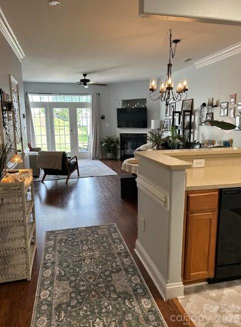 A rare find for the neighborhood! Unlike other townhomes in Arlington that feature a wall obstructing the view from the entry to the kitchen, this home boasts a completely unique, wide-open layout. The seamless flow from the kitchen to the family room ensures anyone preparing meals stays fully connected with guests and family. The kitchen features solid-surface countertops, stainless steel appliances, refrigerator replaced in 2021, and a convenient closet housing the stackable washer and dryer (both the fridge and washer/dryer stay!). The kitchen sink was relocated to the open bar overlooking the family room, impeccable design! The family room features a lovely fireplace with gas logs and French doors leading out to the semi-private back patio with a locking storage closet for all your outdoor furniture! Both bedrooms feature en-suite baths and generous walk-in closets, vaulted ceilings and ceiling fans! The primary bath has a completely renovated walk-in shower and the second bath has a deep soaking garden tub/shower combo! Located in a vibrant neighborhood with a pool, clubhouse and basketball court. Ballantyne is minutes away, commute to uptown Charlotte is 21 miles, Charlotte Douglas Airport is 22 miles, Lake Wylie Marina is only 16 miles. This home is truly unique, a rare find like this doesn't hit the market often. Schedule your tour today!