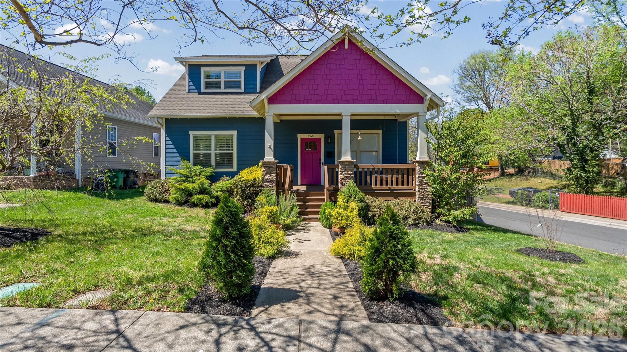 This 2015-built craftsman is located just outside Uptown in Belmont Neighborhood.  It is well-maintained, with wood floors throughout.  Huge covered back porch, elevated with skylights, and a gas fireplace.  Tons of storage, with three temperature-controlled walk-in attics, tall crawl space, and closets with custom built-ins. The detached climate controlled garage with an attic can be used as a garage, gym, workshop, or man-cave.  New high-end cold-climate heat pump, heat pump water heater, and spray foam insulation keep utility bills remarkably low. Greenway access at the end of the street, centrally located, minutes from Uptown, Plaza and NoDa. Walking distance to Cordelia Park, Optimist Hall, coffee shops, and breweries. Move-in ready.