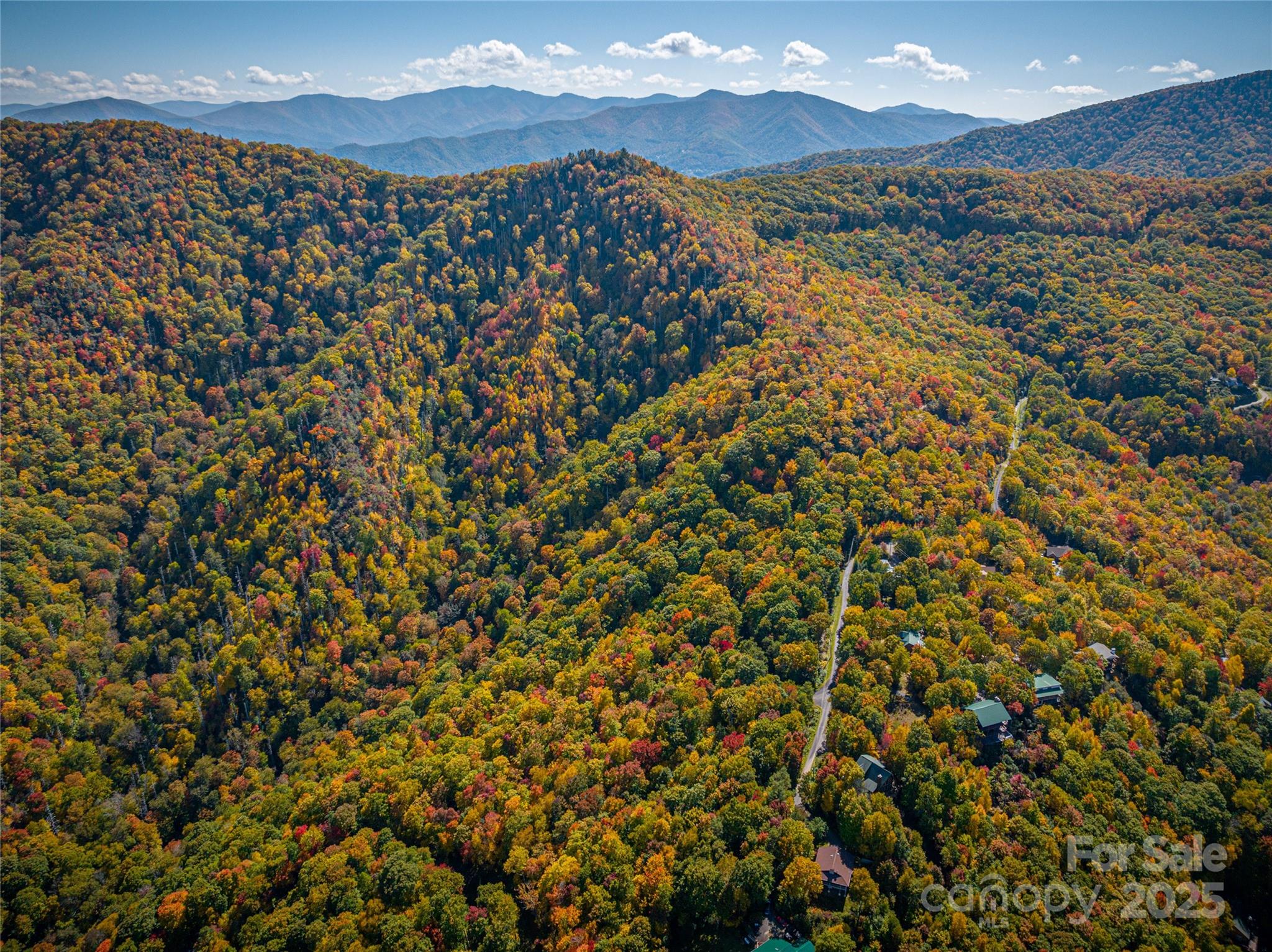 VIEWS and PRIVACY from large 4+ acres.. adjoins the 'Conservation lands' of the Maggie Valley Sanitary District.... paved road access is well maintained to this mountain top location..  attractive area with CITY WATER and septic that needs to be installed. NO Minimum SQUARE FOOTAGE to Build but there is an Architectural Review Committee... Vacation RENTALS ALLOWED..  Listen to the hawks call on the wind.. great walking streets and access to the Conservation land.. peaceful and quiet like only this higher elevation can offer... Great views and potential for a level driveway into the future house site with room for a garage .. Large mature hardwoods and mountain laurel abound... accented by blue skies and far distant mountains plus views of closer slopes and sunrises. Survey from Herron combined 2 lots - newer survey by Easley