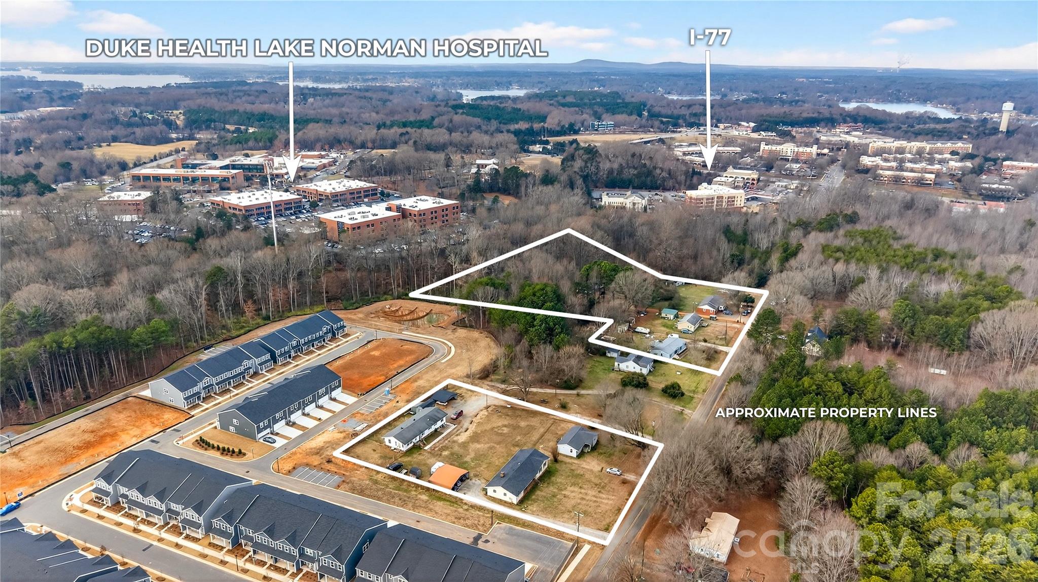 Positioned in a rapidly growing corridor, this +/- 7.78-acre assemblage offers an exceptional opportunity for investors, developers, or medical/office users. Located just moments from Duke Health Lake Norman Hospital and surrounding medical offices, this property is ideally suited for a variety of uses. Comprised of 12 parcels being sold together, the land is predominantly level, providing a strong foundation for efficient site planning and development. City water and sewer are available, adding to the property’s overall convenience and development readiness.
Currently zoned RMX, this site offers flexibility for residential, medical, or office use, making it an attractive option in an area experiencing significant growth and redevelopment. The close proximity to the new Duke Health facility continues to drive demand and investment, positioning this property for long-term upside. Whether you’re looking to develop a medical campus, office complex, or residential project, this property presents a rare chance to secure a sizable tract in a highly desirable and expanding location.