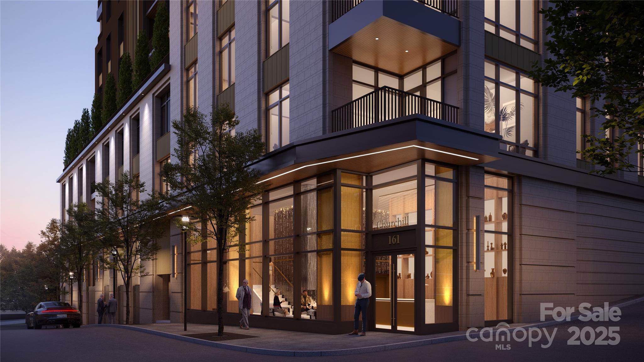 Discover The Churchill, Downtown Asheville’s first ultra-luxury condominium community, setting a new standard for elevated city living. This landmark address will feature 44 refined residences in the heart of downtown, steps from Asheville’s best restaurants, galleries, and cultural experiences.  Thoughtfully designed and constructed to the highest standards, The Churchill blends timeless architecture with modern innovation. Each residence ranges from approximately 1,200 to 2,400 square feet and includes private terraces from 100 to 1,600 square feet — many equipped for natural gas grills, space heaters, or fire pits. Interiors feature 9.5–10’ ceilings, Sub-Zero and Wolf appliances, double waterfall stone countertops, custom cabinetry in white oak or walnut, authentic French white oak flooring, vented fireplaces, dual-zone HVAC, and smart home technology for lighting, climate, and window treatments. Enhanced soundproofing, solid core doors, under-floor sound mats, and acoustic separations ensure privacy and tranquility.  Amenities at The Churchill redefine luxury living. The grand lobby welcomes residents and guests with 14’ ceilings, elegant architectural details, and a concierge desk offering personalized service. The 9th floor Sunrise Garden Terrace provides lush landscaping, fire pits, and a yoga deck overlooking the Blue Ridge Mountains, while the Sunset Owners’ Lounge and Patio offer panoramic city and mountain views, indoor and outdoor fireplaces, and a full outdoor kitchen for entertaining.  Additional amenities include a state-of-the-art fitness center with yoga area, a private game room with media lounge, shuffleboard, and poker tables, secure deeded parking with EV-charging options, climate-controlled storage, high-speed elevators, local art installations, and an adjacent dog walking area. The building incorporates eco-friendly features including a green roof and energy-efficient design in accordance with the newest North Carolina State Building Code, proactively adopted for enhanced safety and quality. Early commitment secures priority residence selection along with parking and storage assignments.