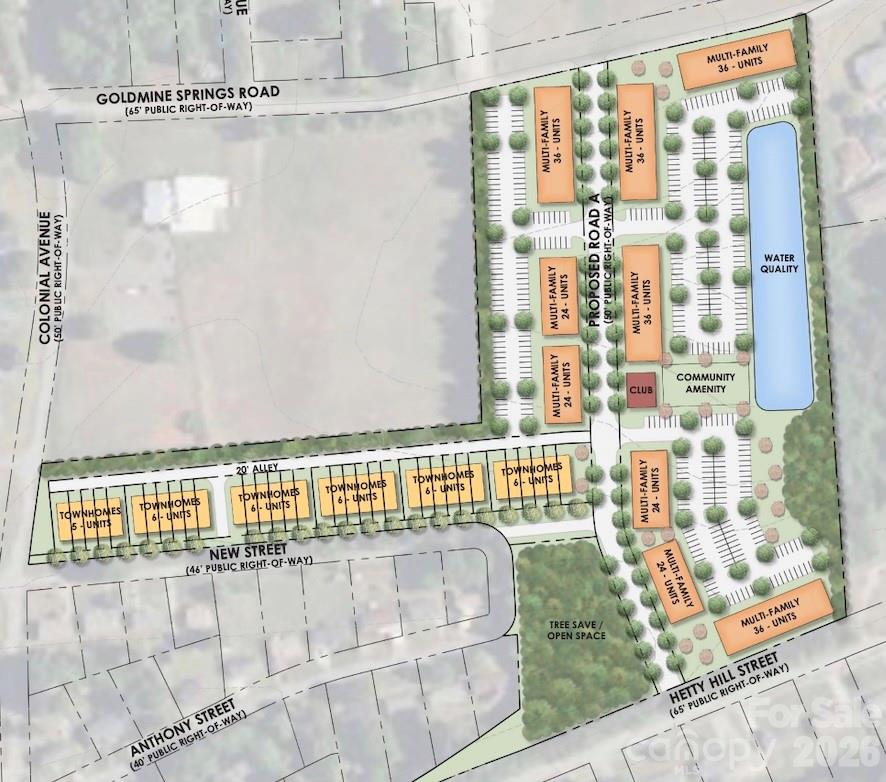 Goldmine Springs | Gaffney, SC Development Opportunity, 276 Multi-Family Units + 35 Townhomes Approved. Prime large-scale residential development opportunity in the growing Upstate South Carolina corridor. Goldmine Springs Rd, Gaffney, SC

This site has already been Annexed, Rezoned, Site Plan Approved. No additional engineering has been completed beyond current approvals/plans. The approved concept includes: 276 Multi-Family Units, 35 Townhome Units, Amenity Area + Clubhouse, Internal Road Network, Water Quality Features / Open Space. 

The property offers strong frontage and access from Goldmine Springs Rd, Hetty Hill St, New St, Colonial Ave. 

Available Due Diligence Includes: Site Plans, Surveys, Topo, Phase 1, Wetland Report, Water/Sewer Map.

The appraisal report references approximately 18.29 acres zoned RM (Multi-Family Residential District) with utilities available through Gaffney Board of Public Works.

Strong regional growth dynamics tied to the broader Charlotte corridor continue supporting multifamily demand in the area. Contact for full development package & due diligence materials.