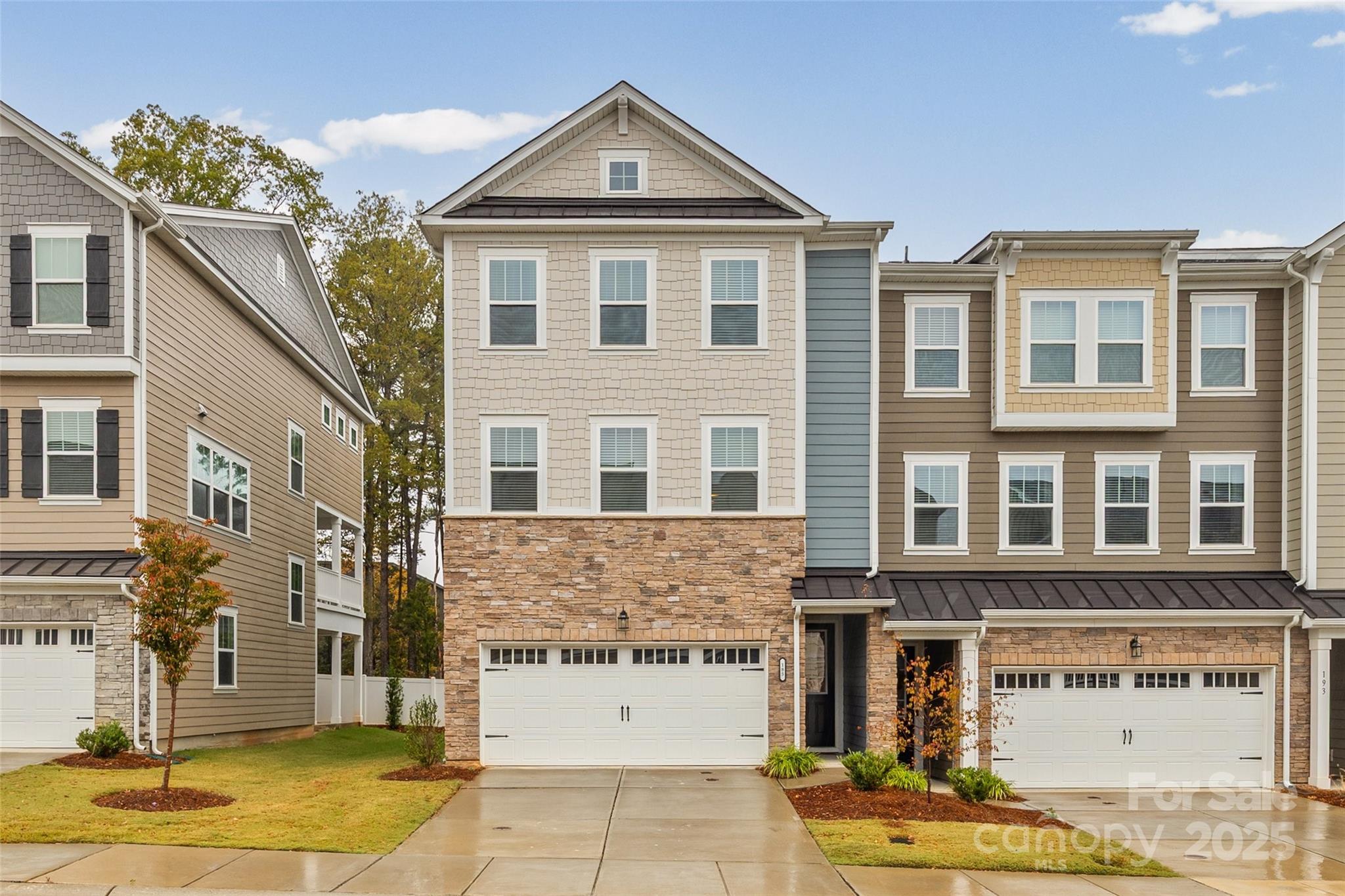 Welcome to this beautiful, CUSTOM UPGRADED, end unit townhome in the highly sought after "The Grove at Chestnut Park!" This home boasts 4 bedrooms, 3.5 bathrooms and a fully finished two car garage. The floor plan is extremely versatile allowing the first floor bedroom to easily be used as an office or a home gym. Coming up the stairs to the second floor, and you are surrounded by windows in the dining room that spills into the chefs kitchen with completely custom pantry shelving and a bright, open living room! No wire shelving found here!! Directly off of the living room, is a side covered veranda- perfect for entertaining! The third floor has a large primary suite with a beautiful tray ceiling and a oversized walk in closet with FULLY CUSTOM SHELVING as well as two additional bedrooms and a full bath and is far enough away from the noise, yet only one floor from main living area. Community is in the heart of Chestnut Square Park! Food trucks, holiday events, outdoor concerts, tennis, soccer, volleyball, walking trails, picnic area, playground and SO much more! It is directly next to Mecklenburg Swim Association. Extremely convenient location to all major highways, hospitals, shopping and dining! Over $30,000 in custom upgrades! Custom paint coloring throughout. Upgraded custom light fixtures, handle pulls in master bath and kitchen, plumbing faucets, door handles, wall plates, closet upgrade in master closet and kitchen pantry!