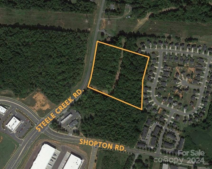 High traffic and high visibility area!  Great hotel, retail, apartment, or gas station development potential!  Approximately 500' of frontage on Steele Creek Road with utilities nearby.  Less than 1/2 mile from I-485 and 1/10 of a mile to Shopton Road.  Close to retail centers, Charlotte Premium Outlets, and Shopton Square.  Good topography!