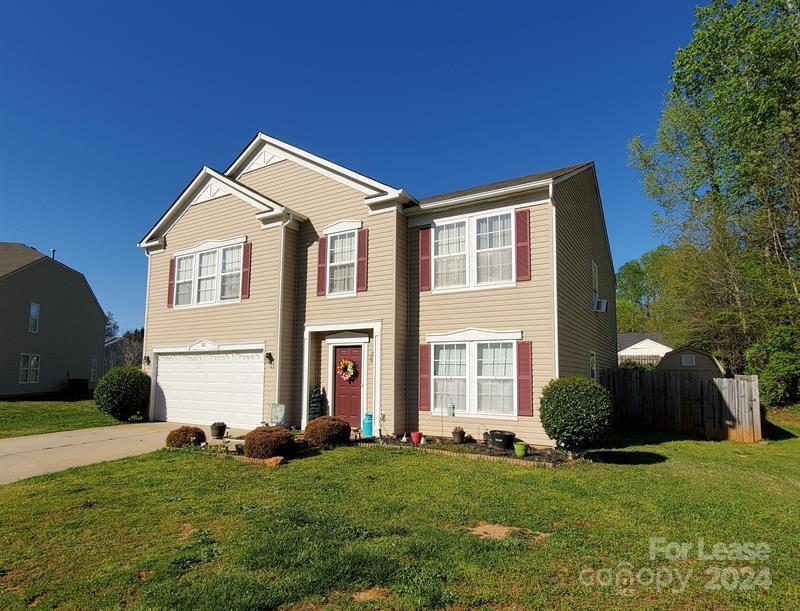 This home is located in the Irish Downs Subdivision off Hwy 321 in Clover and has over 2800 sq ft. This three-bedroom, 2.5-bath home has an open floor plan with all-new paint and new LVP flooring. The large kitchen has an island, a walk-in pantry, and a breakfast room with extra seating/play area. The first floor also includes a great room, which opens to the dining room and an office at the front. Upstairs, there is a large loft that opens to three bedrooms. The primary suite includes a bath with a dual sink vanity, a garden tub, a separate shower, and a large walk-in closet.  There are 2  good size secondary bedrooms, each with a walk-in closet. Enjoy your private fenced backyard.  Located off Hwy 321, it is convenient for shopping and dining.