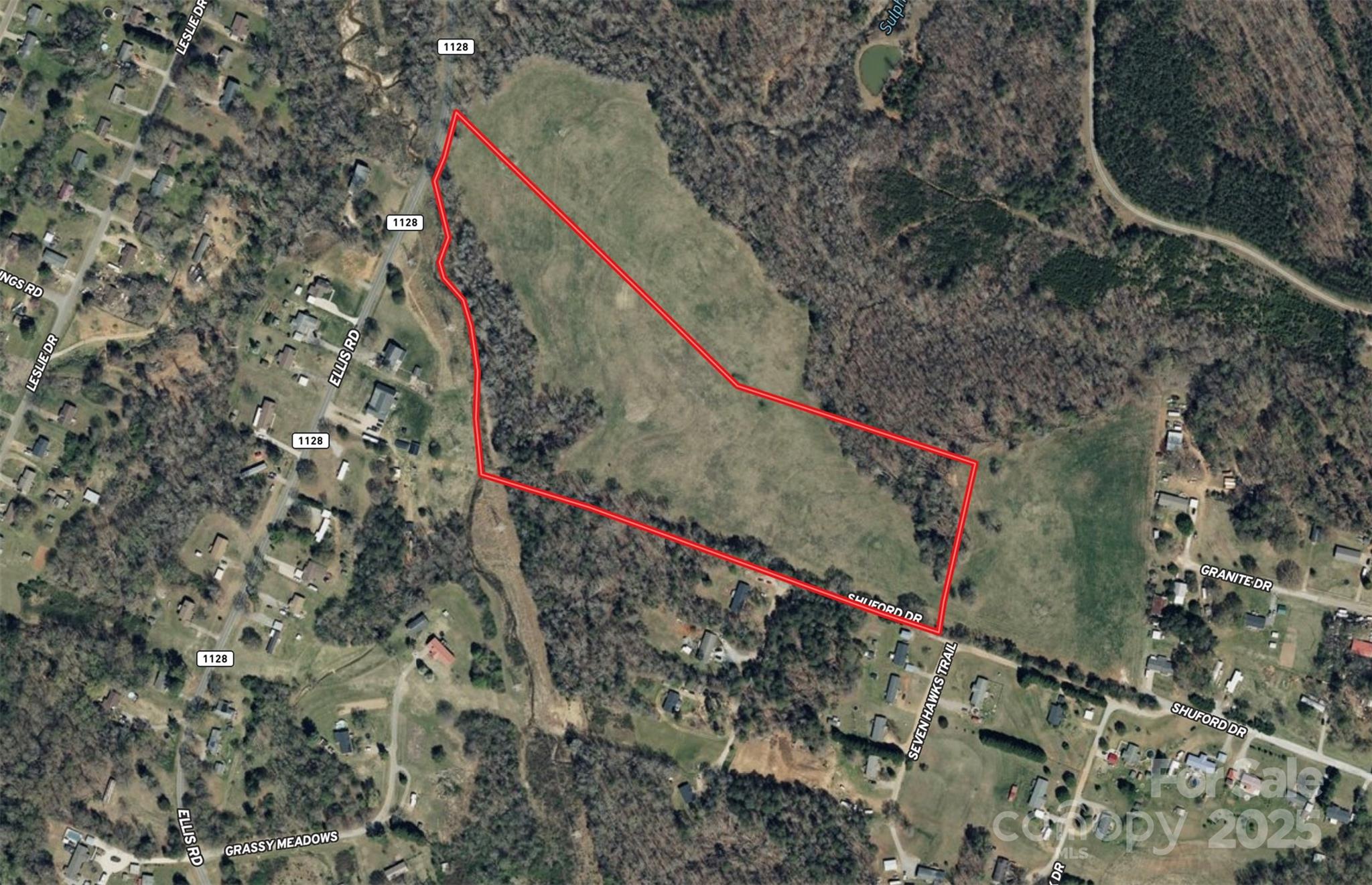 This picturesque property offers scenic views of South Mountain and the ability to have multiple home sites.  There is a 6" water line running along Ellis Rd. 

Seller is advertising +/- 17 acres of a larger +/-44 acre tract of land (parcel 5529), labeled as Portion #3 on full parcel map.  Tax value is prorated.