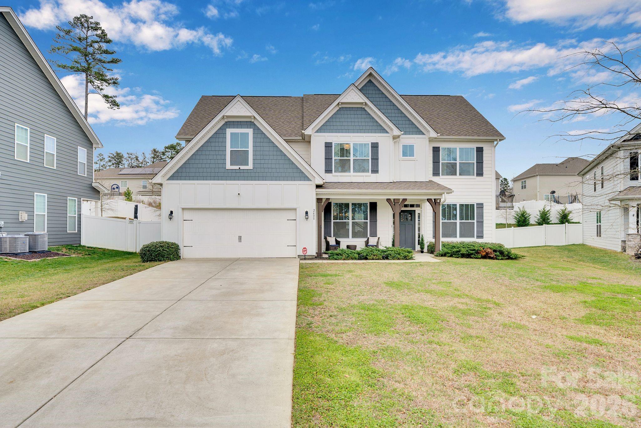 Welcome to Cypress Point! This spacious two-story home offers over 3,500 square feet with 5 bedrooms and 4 full bathrooms. The main level features an open floor plan with luxury vinyl plank flooring, a dining room with coffered ceiling, a private office, and a bedroom with a full bath attached. The kitchen includes granite countertops, stainless steel appliances, a large island, and a butler’s pantry, opening to the living area with a gas fireplace. Upstairs, the primary suite is accompanied by additional bedrooms, bathrooms, and a versatile loft space that can be used as a flex room, office, or additional sleeping area. Outdoor living includes a fenced backyard with an extended patio and fire pit area. The home sits on a cul-de-sac lot and includes a two-car attached garage. Community amenities include pool, playground, fitness center, tennis courts, and sidewalks. Located near shopping, dining, and recreation around Lake Wylie, with convenient access to Charlotte and Charlotte Douglas International Airport.

Preferred Lender will provide approved buyers up to $1,750 lender credit to use toward interest rate or closing costs.