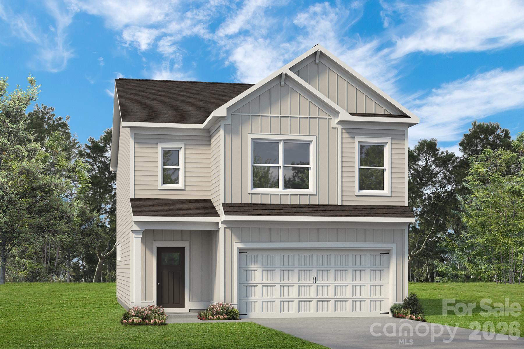 The Greenbrier II at Sunset Meadows.  This two-story home features a wide, inviting entry that leads into a traditional dining room or home office. The open-concept layout seamlessly connects the spacious family room, kitchen, and breakfast area. The kitchen is equipped with 42" modern cabinets, granite countertops, a large island, pantry, and stainless-steel appliances.  Vinyl plank flooring extends throughout the first floor. Upstairs, the large primary suite with tray ceiling includes a large tiled shower, double vanity, linen closet, and a generous walk-in closet. You'll also find three additional bedrooms and a convenient laundry room on the second floor.