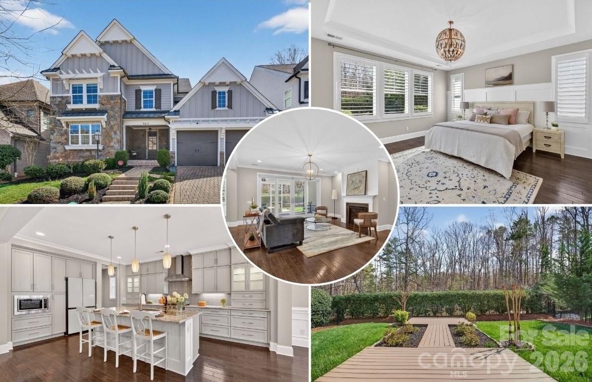 Nestled in the highly desirable Providence Retreat community of South Charlotte, this exquisite custom home built by Classica offers timeless architecture, exceptional craftsmanship, and a thoughtfully designed layout ideal for modern and multi-generational living. Ideally positioned near several of Charlotte’s premier private schools, including Charlotte Latin School, just a short 4-minute drive away, the location offers exceptional convenience for families seeking top-tier educational opportunities. Beautiful hickory hardwood floors welcome you upon entry, leading into an elegant main level featuring a private office, formal dining room, and a spacious living area filled with natural light. The open-concept design seamlessly connects the living room to the gourmet kitchen and screened outdoor porch, creating the perfect flow for everyday living and entertaining. The chef’s kitchen is a true centerpiece, showcasing stainless steel appliances, a gas cooktop with range hood, granite countertops, abundant cabinetry, designer backsplash, and an oversized island with bar seating and generous prep space. The luxurious owner’s suite on the main level features a tray ceiling, a spa-inspired bath with a large glass walk-in shower, an expansive walk-in closet, and direct access to the laundry room with double hookups for ultimate convenience. Upstairs, you’ll find a cozy loft with custom built-ins, along with two bedrooms featuring private en-suite baths and two additional bedrooms connected by a shared bathroom — offering flexibility for guests, hobbies, or growing households. Throughout the home, elegant crown molding, wainscoting details, designer lighting, and abundant storage elevate both style and functionality. Step outside to enjoy the private fenced backyard with mature privacy trees and an extra-large deck, perfect for entertaining family and friends. Additional highlights include a cobblestone driveway, covered stone and brick front porch, manicured landscaping, and a two-car garage. Located just minutes from Uptown Charlotte, I-485, and South End, this home combines luxury living with everyday convenience in one of South Charlotte’s most established and sought-after neighborhoods. A must-see home that truly has it all.