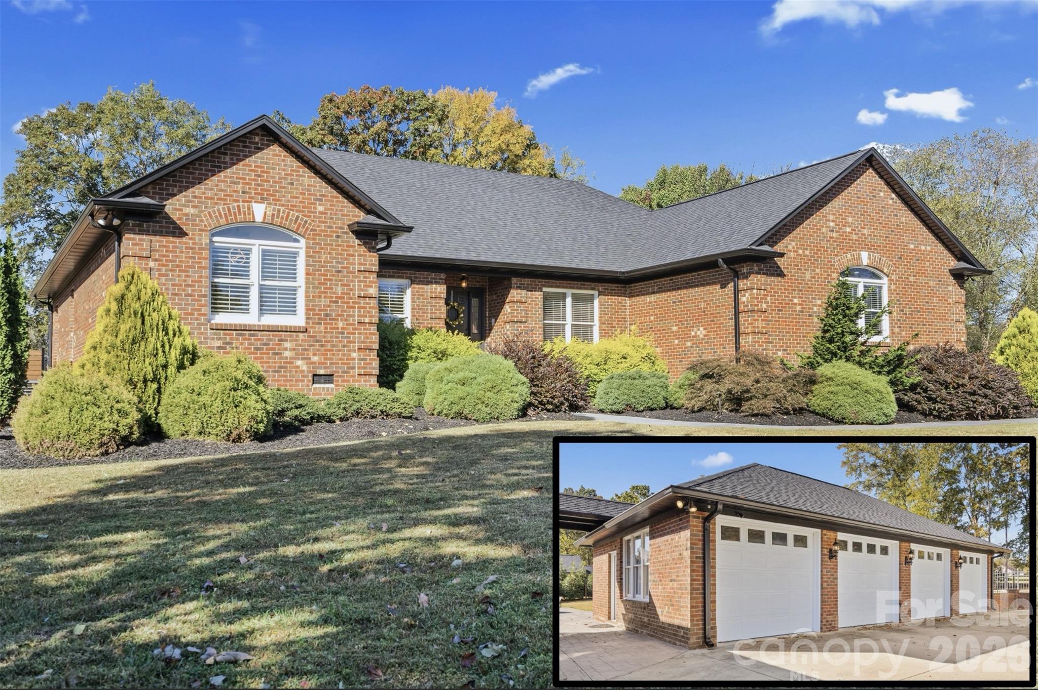BACK ON MARKET — BUYER’S CIRCUMSTANCES CHANGED

Priced $30,000 below recent appraisal and move-in ready.

Opportunities like this rarely come available in Concord. Situated on a private one-acre lot in the established Carolando community, this beautifully maintained brick ranch combines modern updates, flexible living space, and an extraordinary garage/workshop setup that is nearly impossible to find at this price point.

The property’s centerpiece is the impressive 1,287-square-foot heated and cooled brick garage, designed for car enthusiasts, hobbyists, contractors, collectors, and anyone needing serious workspace. Features include upgraded LED lighting, multiple 220V outlets, interior water spigot with floor drain, wall-mounted pressure washer, plumbed air drops, attic storage, fresh paint, and a dedicated compressor shed. Whether you’re storing a collection, running a business, building projects, or simply need room for all your toys, this space delivers.

Inside, the home offers a bright, open layout with refinished hardwood floors, smooth ceilings, fresh paint, updated bathrooms, and thoughtfully selected modern lighting throughout. A dedicated fitness and flex space features commercial-grade flooring and plumbing already stubbed for a future kitchenette, creating endless possibilities for an in-law suite, multigenerational living arrangement, guest quarters, home office, rental opportunity, or additional entertainment space. A butler’s pantry cabinet is already plumbed for an additional washer and dryer, further enhancing the flexibility of the floor plan.

Step outside to enjoy a professionally designed outdoor living space featuring a multi-level stamped concrete patio, covered pavilion, hot tub, mature landscaping, and extensive tree work that creates a private retreat ideal for entertaining family and friends.

The level one-acre lot provides abundant space for RVs, trailers, boats, equipment, and guest parking—without the restrictions of a mandatory HOA.

Major updates completed between 2021 and 2025 include:

New HVAC system (2021)
New roof and gutters (2022)
Updated bathrooms
Refinished hardwood floors
Interior and exterior paint
Modern lighting and fixtures
Extensive landscaping and outdoor improvements


Properties offering this level of garage space, flexibility, privacy, and recent updates are exceptionally difficult to find. Full inspection report available upon request. Ask about a $5,000 closing cost credit available through the preferred lender.