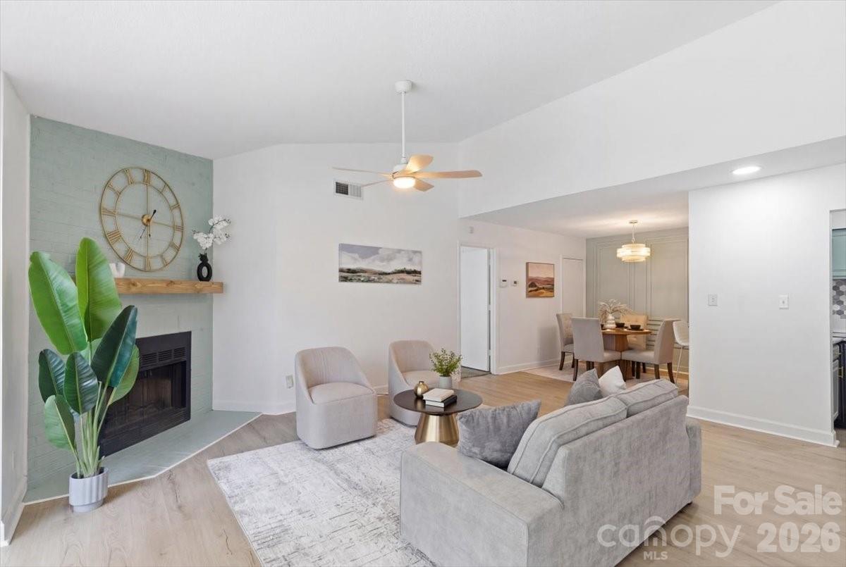 ACCEPTING BACK UP OFFERS Welcome to this beautifully renovated condo where modern style meets everyday convenience. The stunning kitchen has been thoughtfully updated with sleek quartz countertops, brand new stainless steel appliances, and contemporary finishes that elevate the entire space. Updated fixtures add a fresh, modern feel.  
The primary suite truly stands out, featuring a rare double vanity in the bathroom unlike any other unit in the community, offering both added luxury and practicality. A stylish accent wall in the dining area brings character and charm, while the freshly painted interior  create a clean and modern aesthetic throughout.

Step outside to enjoy additional storage just off the patio, perfect for keeping seasonal items neatly tucked away.

Ideally located in highly sought after South Charlotte, this home offers exceptional convenience with close proximity to the light rail, just minutes from SouthPark, and quick access to Interstate 77. Whether you're searching for a move in ready home or a smart investment opportunity, this condo checks all the boxes.

The HOA covers exterior maintenance, pest control, grounds maintenance, master insurance, water, and trash, making for easy and low maintenance living.

Priced to sell in one of South Charlotte’s most desirable locations.