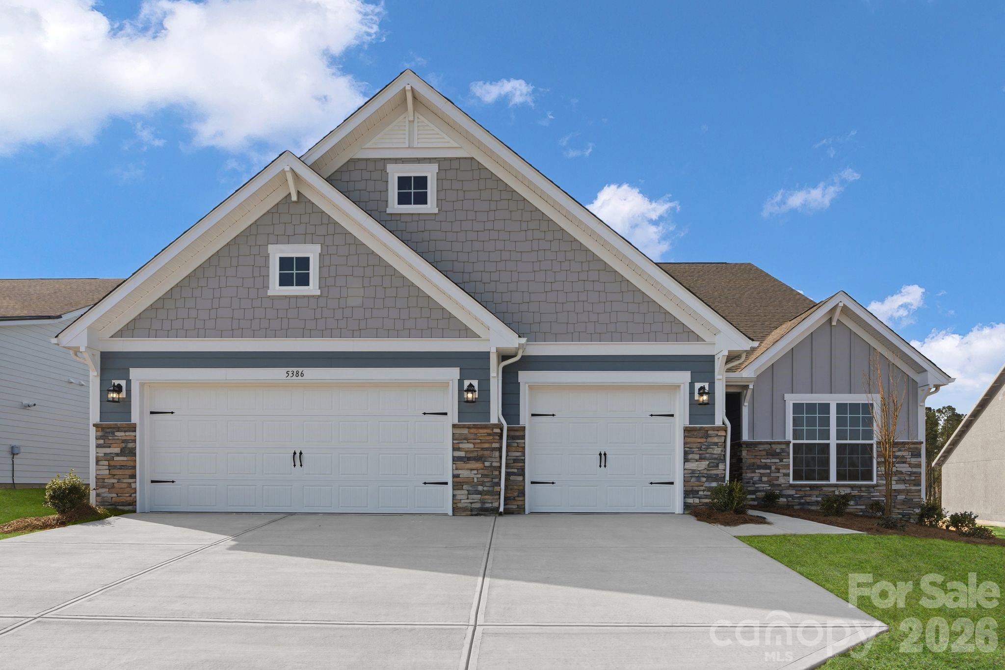 The Garland floorplan is a beautiful single-story home design that combines comfort and elegance. This home features three bedrooms, a three car garage, large open family room with a fireplace, a beautiful study with glass doors, a formal dining room for entertaining, and a screened in back patio. Our signature Everything's Included program means you will get a gourmet kitchen with double ovens and cooktop, quartz or granite kitchen countertops, subway tile backsplash, ceramic tile, luxury vinyl plank flooring throughout the home, a gas fireplace, finished garage, tankless water heater, etc. Roselyn is a master-planned community offering exclusive ranch and 1.5 story homes designed for active adults!