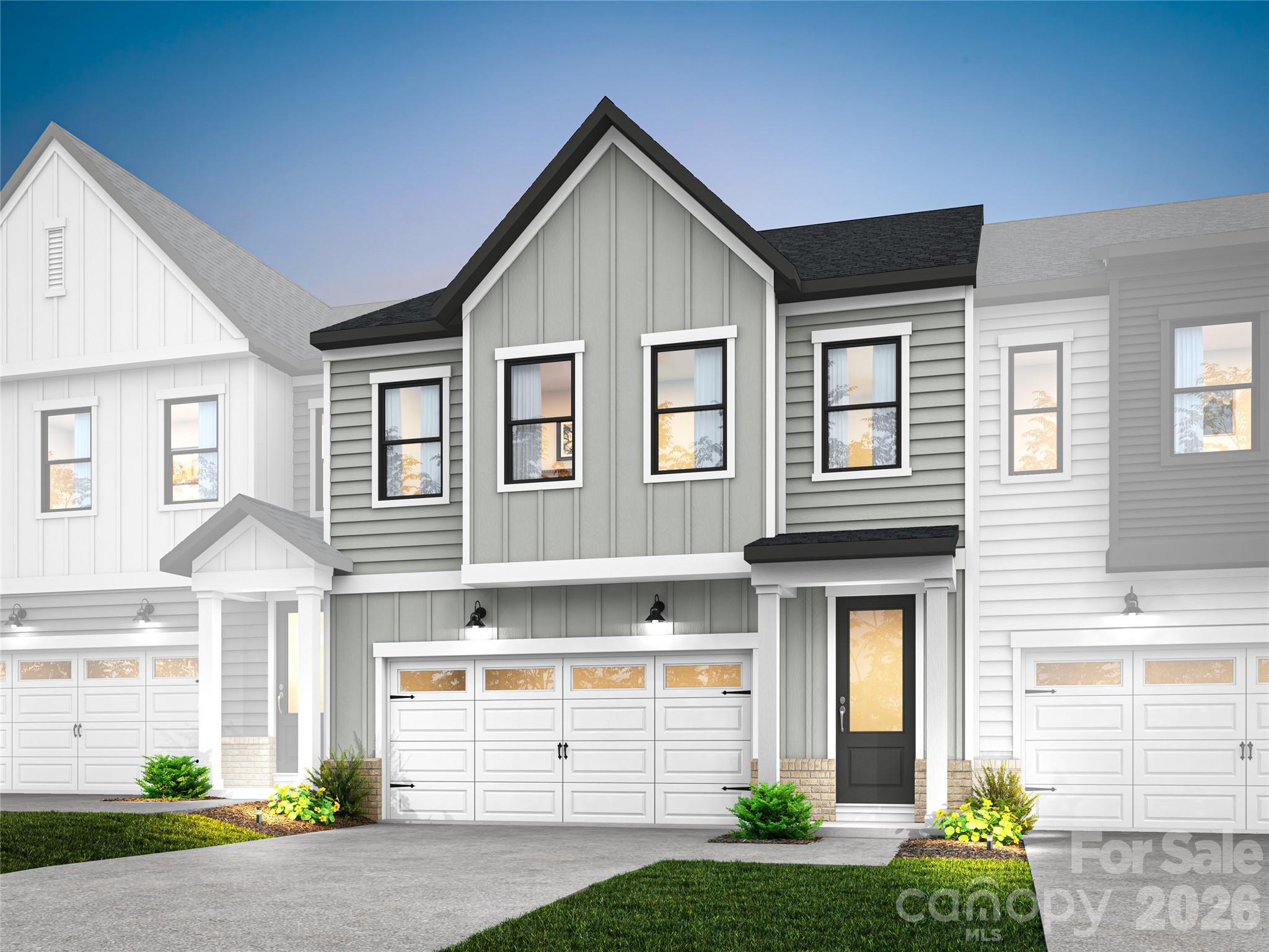 Discover elevated townhome living at Camryn at Southbridge in Fort Mill, SC, where thoughtful design meets everyday convenience in a prime location near Kingsley Town Center, Anne Springs Close Greenway, and top-rated schools. This 3-bedroom, 2.5-bath Knight plan offers 2 stories of refined living with a 2-bay front-load garage and full-length driveway. Step inside to a welcoming foyer with tray ceilings that flows into an open-concept main level anchored by a gourmet kitchen featuring dual-tone cabinetry with warm brown perimeter cabinets and a contrasting Brellin Ever Green island, white quartz countertops, GE 36" gas cooktop, large single-bowl stainless steel sink, and direct vent cooking. An 8-foot by 6-foot-wide sliding glass door extends the living space outdoors, creating an easy connection to the private exterior setting, while a convenient drop zone near the garage entry keeps daily organization simple and efficient. Oak box stairs lead to the second level, where a well-appointed laundry room includes cabinetry, countertops, and a sink for added functionality. The primary suite offers tray ceilings and a spa-inspired bathroom with warm brown cabinetry and quartz countertops, designed for comfort and a clean, elevated finish. Secondary bathrooms feature tiled surrounds above the tub for a polished, cohesive feel. With scenic trails and a neighborhood playground just outside your door, this Fort Mill townhome balances connection, convenience, and low-maintenance living in one thoughtfully designed package. Expected move-in date of October 2026