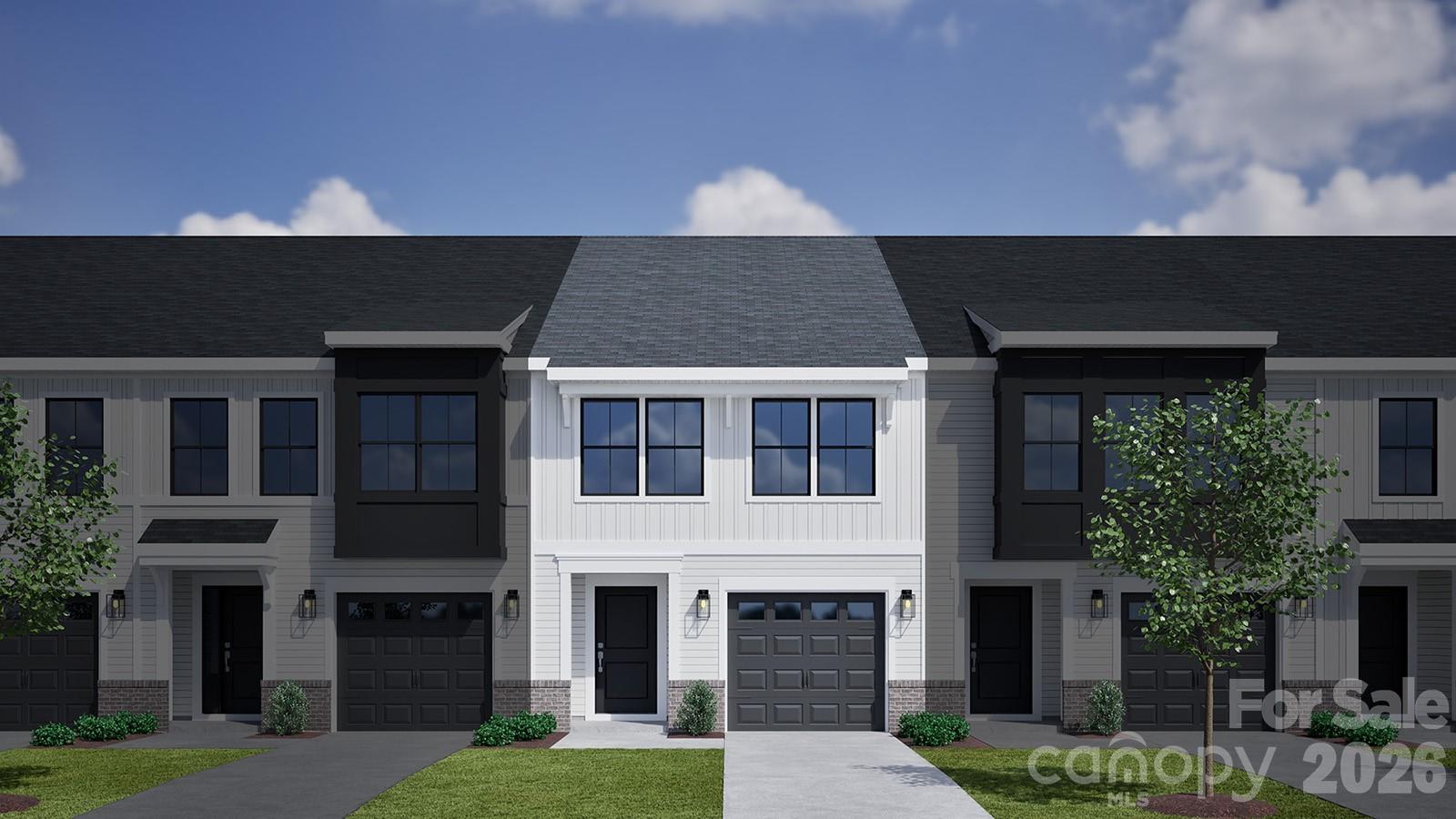This two-story townhome includes three bedrooms and two-and-one-half bathrooms. Immediately inside the entrance, a hallway that leads past the staircase and half bathroom and into the open concept great room with an eat-in, kitchen, and patio. The primary suite features a walk-in closet, tray ceiling, and dual vanities. A laundry closet is located just outside of the primary suite for ultimate convenience. Two secondary bedrooms and one full bathroom are also located upstairs. A one-car garage and a bench and cubbies complete this floor plan.