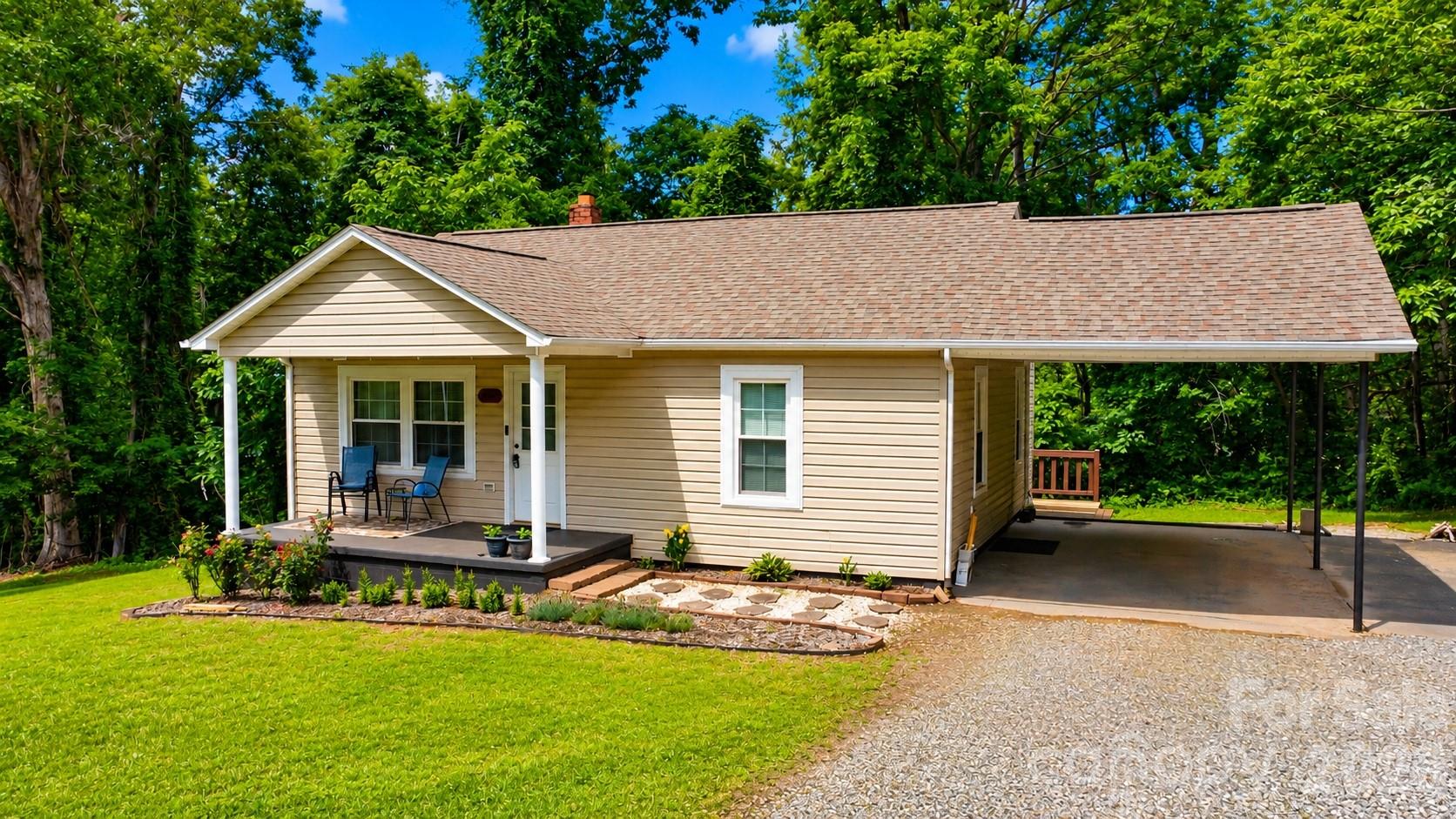 Cute cottage-style home in a private setting, just minutes from town! This charming 2-bedroom, 1-bath home with 896 heated square feet featuring hardwood floors, a spacious kitchen, and a convenient laundry room. The full basement offers excellent storage space, while the outdoor living area is perfect for relaxing, entertaining, or enjoying the peaceful surroundings. A great option for a primary home, weekend retreat, or investment property. $225,000