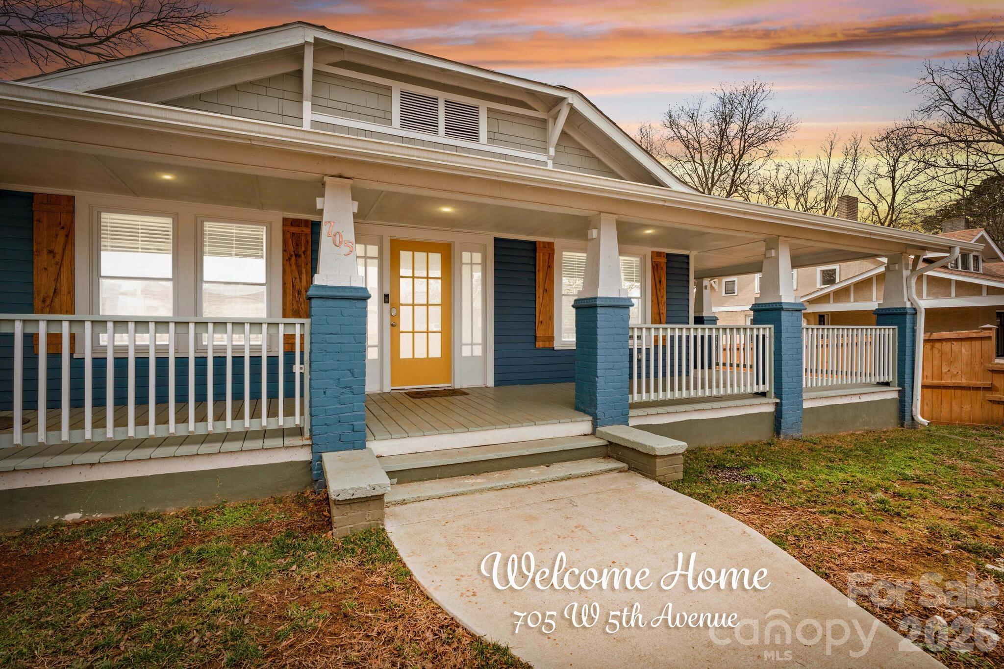Great starter or investment opportunity! This beautiful home blends timeless charm with modern updates and offers a warm, welcoming feel throughout its open-concept living room, dining area, and kitchen. The updated kitchen features granite countertops, a center island, and stainless-steel appliances that all convey with the sale. With over 1,700 square feet, this 4 bedroom/2 bath home is sure to please. The spacious primary suite includes a walk-in closet and a modern bathroom with granite finishes, while three additional generously sized bedrooms and a second updated bathroom provide plenty of room for family or guests. Step outside to enjoy the expansive wrap-around front porch, a covered back porch and a fully fenced yard, perfect for relaxing or entertaining. Complete with Ring security cameras and exterior floodlights. Ideally located near downtown, shopping, restaurants, and convenient access to I-85, this home offers both comfort and convenience. A Must See!  HOME WARRANTY OFFERED with acceptable offer!