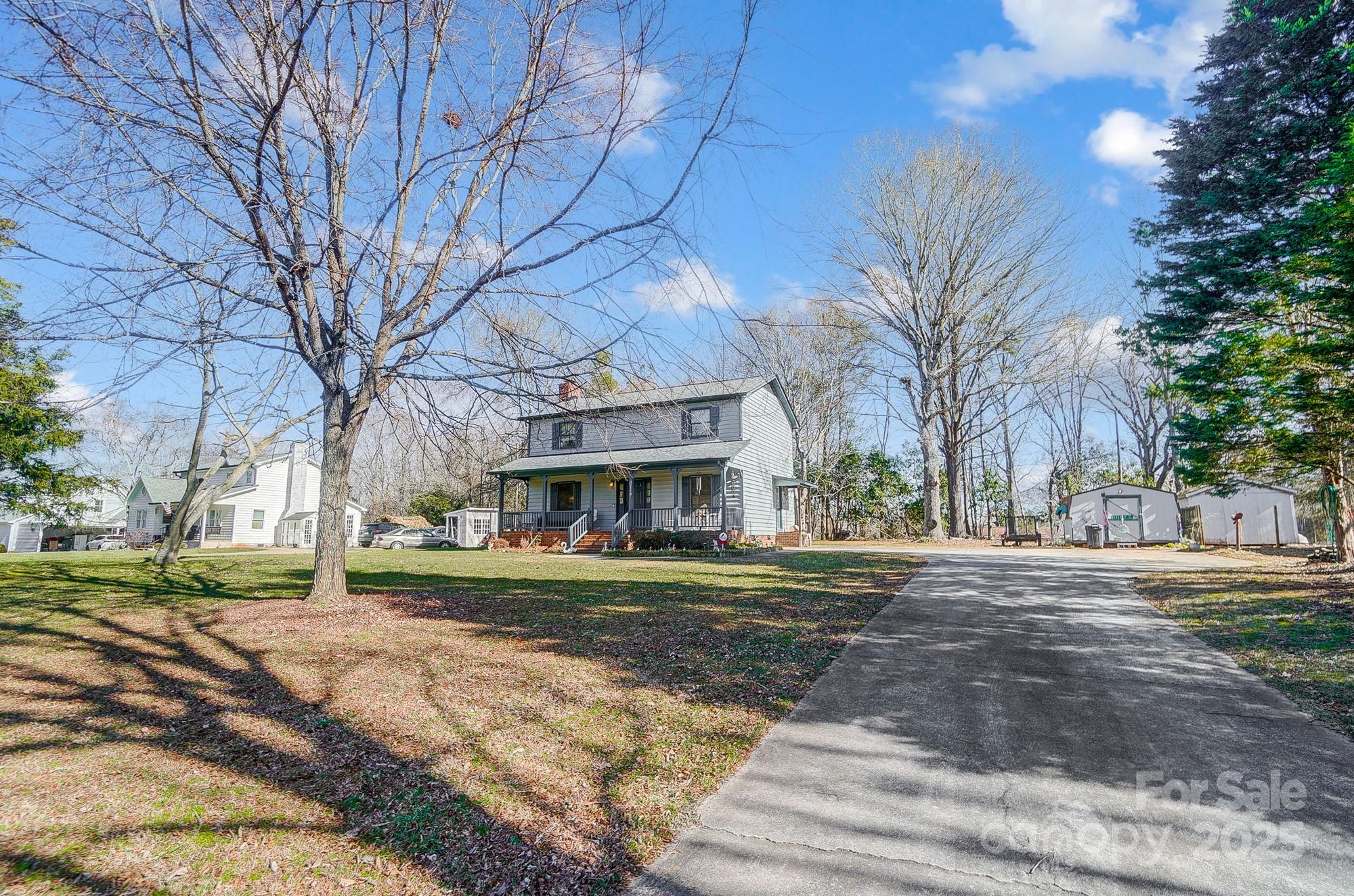 Move right into this well-maintained home! The exterior was painted in 2023,  Roof was installed in 2024, and HVAC was replaced in 2020!  The primary bedroom and 2nd bath on the upper level have been updated with nice tiled floors and tiled shower/tub combos. Granite countertops in the primary bath as well. Upgraded flooring in most of the home.  Spacious Kitchen with Island offers tons of counter space and cabinets. The dining room and the open family room with a fireplace are adjacent to the kitchen. Nice level lot with a private backyard. You will be mesmerized while watching all the deer and birds from your kitchen window or family room.  Relax with a great book on the covered front porch or entertain family and friends grilling out on the rear deck! Easy commutes to uptown Charlotte and International Airport, Hospitals, Lake Wylie is very close, as well as, Stowe Botanical Gardens & walking trails.