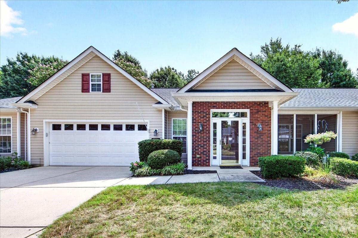 Welcome home to this beautifully updated one-level home in the highly desirable Southbrook community! This move-in ready 3-bedroom, 2-bath home offers an open, airy floor plan filled with natural light and recent updates throughout.  Brand-new laminate wood flooring extends through the main living areas and the spacious primary bedroom, while the secondary bedrooms feature plush new carpet. There is fresh paint throughout!  The updated kitchen is open and features freshly painted cabinetry, new white quartz countertops, a pretty tile backsplash, center island with bar seating, built-in desk, new brushed nickel hardware, and an elegant new chandelier.
The inviting family room showcases a vaulted ceiling, cozy gas log fireplace, and new ceiling fan, creating the perfect gathering space. The spacious primary suite features a high ceiling, new ceiling fan, sconce lighting, a large walk-in closet, and an ensuite bath with a sliding door shower and private water closet.  Enjoy relaxing outdoors from the charming screened front porch or entertain on the private rear patio. Additional highlights include a separate laundry room with utility sink and storage closet, an attached two-car garage, and the convenience of step-free entry at the front door.
Refrigerator, washer, and dryer are all included! Residents enjoy access to sidewalks along with the community pool and clubhouse.  The location is unbeatable—just minutes from Blakeney's shopping, dining, and entertainment, with quick access to I-485. Note: rentals are not allowed