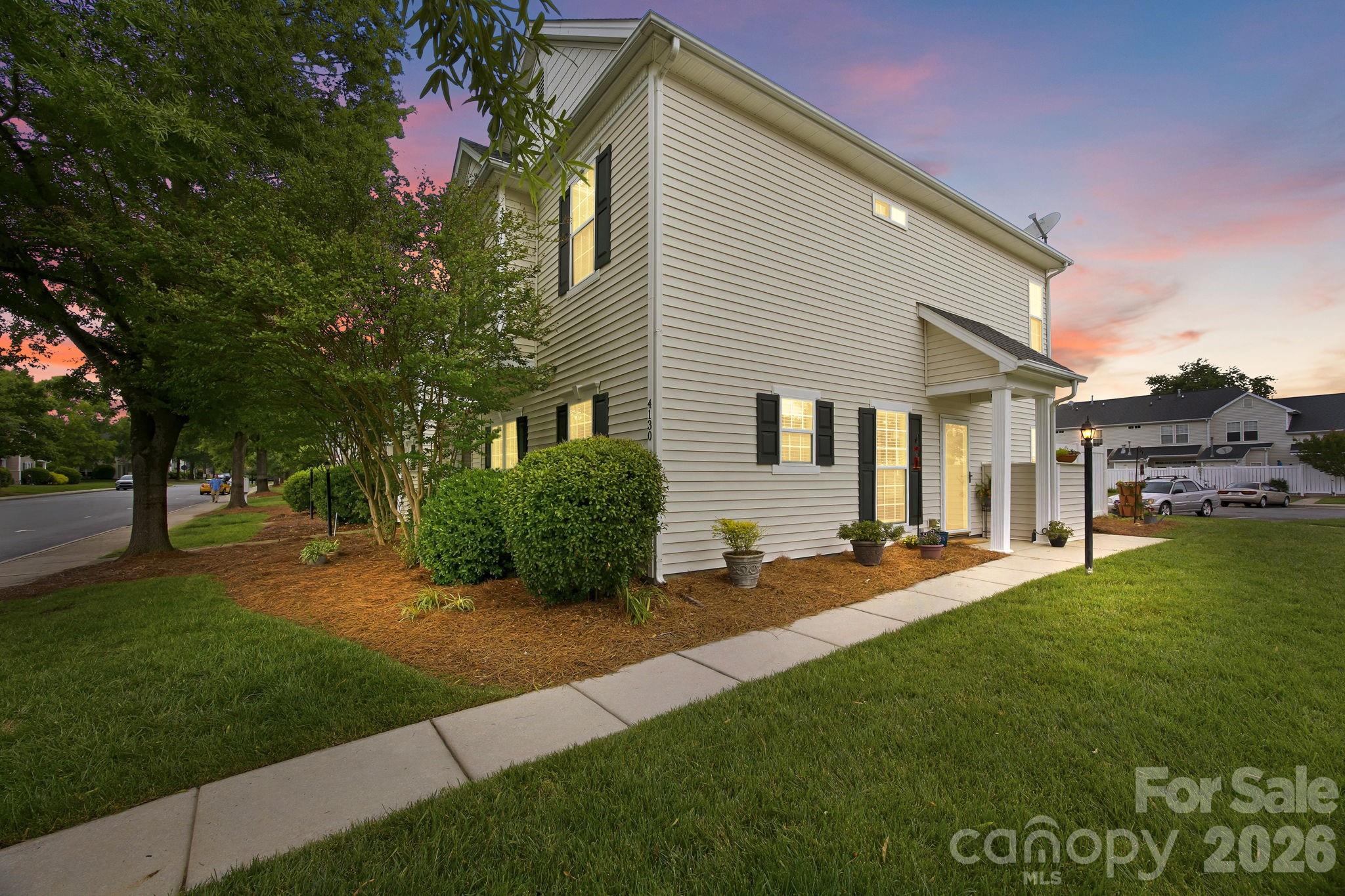 Beautifully updated and well-maintained end-unit townhome in the desirable Harrisburg Town Center community. Offering 2 bedrooms, 2.5 bathrooms, and a flexible, light-filled layout, this home combines low-maintenance living with exceptional convenience and walkability.
The spacious main level features an open-concept design with abundant natural light, a versatile flex space ideal for a home office or den, and a dining nook surrounded by large windows. The renovated kitchen is thoughtfully designed with quartz countertops, newer stainless steel appliances, ample storage, generous prep space, and seamless flow into the open concept main living area.
Upstairs, both bedrooms feature en-suite bathrooms and walk-in closets, creating a functional and private layout. Freshly painted bedrooms and newly renovated bathrooms add to the home’s move-in ready appeal.
Enjoy outdoor living on the spacious fenced patio, perfect for entertaining, grilling, or relaxing outdoors. Additional storage includes a large under-stair closet and a private outdoor storage unit off the patio. A convenient rear entrance and dedicated parking spaces add everyday functionality.
Residents enjoy access to the community pool along with HOA-covered water, sewer, trash service, lawn maintenance, and exterior maintenance for easy living.
Ideally located within walking distance to Harrisburg’s vibrant downtown area, breweries, restaurants, grocery stores, and coffee shops. Convenient access to Hwy 49, I-485, Concord Mills, and UNCC makes commuting throughout the Charlotte metro area simple and convenient.
Receive a 1.5% closing cost credit on the financed loan amount when using our preferred lender.