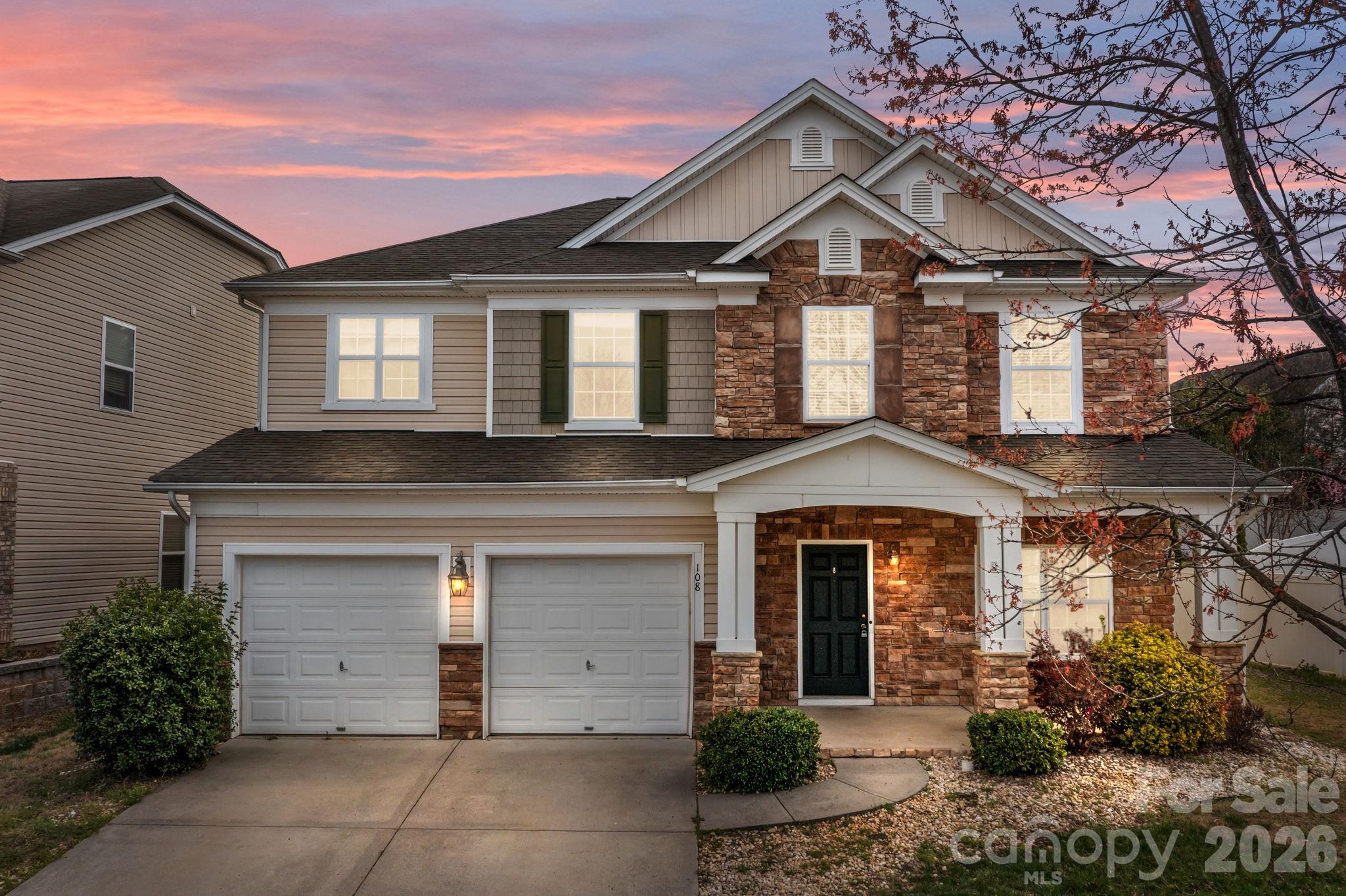 Prime location in established Mooresville neighborhood ! - Close to I-77, convenient to Lake Norman shopping and restaurants. This spacious approximately 2,800 sq ft home features 3 large bedrooms, a versatile bonus room, and a spa-style primary suite with garden tub, separate shower, dual sinks, and a custom walk-in closet. The open floor plan highlights a gourmet kitchen with gas cooktop, double ovens, modern cabinetry, breakfast bar, and sunny eat-in area. The Great Room fireplace with built-in shelving creates a warm focal point. Enjoy outdoor living on the covered front porch and rear patio, with access to a fenced, private backyard featuring a built-in firepit—ideal for entertaining and outdoor dining. 
Major updates in 2023 include architectural roof, HVAC, furnace, water heater and carpet!  
Enjoy the amenities of the Waterlynn community, including an outdoor pool, kids’ pool, dog park, park swings, and playground—all maintained by the HOA for easy living. 
Move-in ready with low Iredell County taxes!
PLEASE REMOVE SHOES before entering the carpet area.