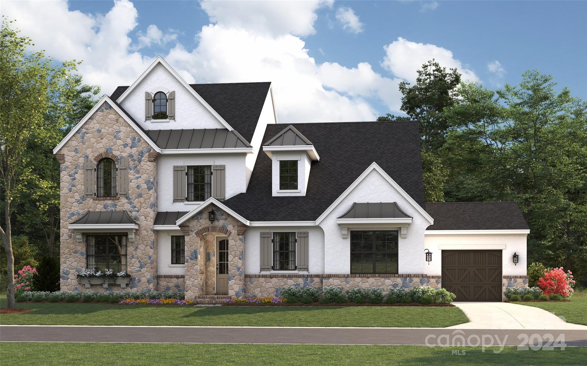 TREMENDOUS INVESTMENT OPPORTUNITY! Introducing Marin Expanded French Cottage Model Home by Classica Homes, located in gated, luxury community of Riverchase Estates. Classica offers guaranteed 2year leaseback of $9300./month with six-6 month optional extensions. Classica pays all property taxes, HOA fees, utilities, insurance & all maintenance. Homeowners enjoy a club with fitness center & ballroom, pool, basketball courts, lighted tennis courts & miles of walking trails leading to Catawba River access. 
The beautiful Marin home features a vaulted living/dining area open to the kitchen & outdoor living with gas fireplace, motorized remote control screens, electric heaters, raised brick terrace. The vaulted Owner's Suite, with spa bath offers stunning private wooded views, as does the outdoor living. Guest Suite with full bath/shower rounds out the first floor. Upstairs are two bedrooms with two private baths, large bonus, additional laundry, flex space, enormous walk-in storage.