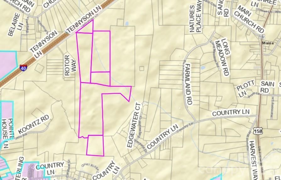 Spectacular Location for this 146 Acre Tract! Visible from I-40, Good Road Frontage 865.38' off Tennyson Lane. This property consists of six parcels totaling approximately 146 acres. It is Zoned RA and is currently under Forestry and Farm Tax Deferment.  This would make a great 3-5 acre tract subdivision (subject to zoning approval) Or a place to start your own farm! It includes a creek and is partially Wooded and partially cleared land, some fencing.