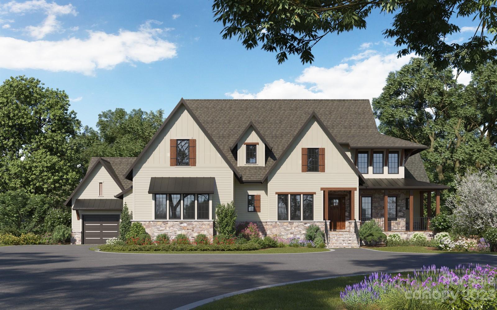Amazing new construction opportunity with double lot in the desirable Riverchase Estates! This gorgeous home was designed by award winning architect, Frusterio. The home has been constructed to the framing stage w/ roof and is ready for you to bring your builder to finish the final steps! Entertain in the indoor/outdoor living space on the main floor with planned folding glass doors to the covered porch with fireplace. Stunning floorplan with 10 ft ceilings on main floor, vaulted ceiling in great room and 9ft ceilings on the upper floor. Enjoy the conveniently located primary suite on the main floor which includes its own fireplace. Set back on a tranquil wooded lot, this home boasts an oversized garage with additional workshop or storage space. Relax on the front and back covered porches where you'll find an extra 645 sq ft of outdoor living space.  Amazing opportunity for a custom home that can be finished in half the time!!