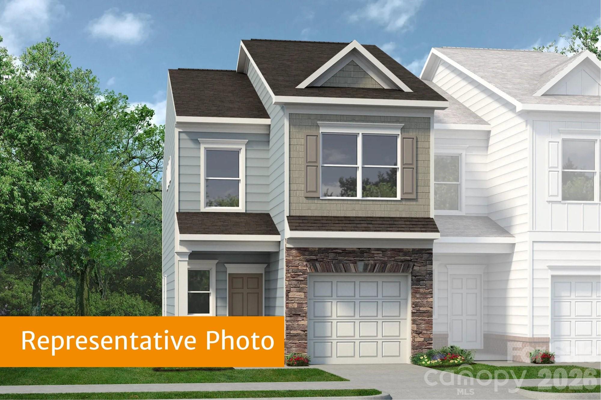 Come tour this beautiful to-be-built home! This two-story townhome features 3 bedrooms, 2.5 bathrooms, a 1-car garage, and a duplex-style design that creates the perfect end-unit feel.

This thoughtfully designed open-concept floorplan offers both comfort and functionality. A wide foyer entry welcomes you into the spacious family room, kitchen, and dining area, creating an ideal space for entertaining and everyday living.

The kitchen offers a variety of optional upgrades, such as upgraded countertops, additional lighting, a tile backsplash, and enhanced flooring selections. The home comes standard with rich dark 30-inch cabinets, with options available to upgrade the cabinet style, size, and color to match your personal taste.

The spacious owner’s suite is privately tucked away and features an owner’s bath with optional upgrades including dual vanities and a large walk-in shower in lieu of the standard tub/shower combination. Upstairs, you’ll also find two additional bedrooms, a full bathroom, and a conveniently located laundry room.

Relax on the covered front porch or enjoy the unlimited nearby attractions, shopping, and dining options. We look forward to meeting you soon!