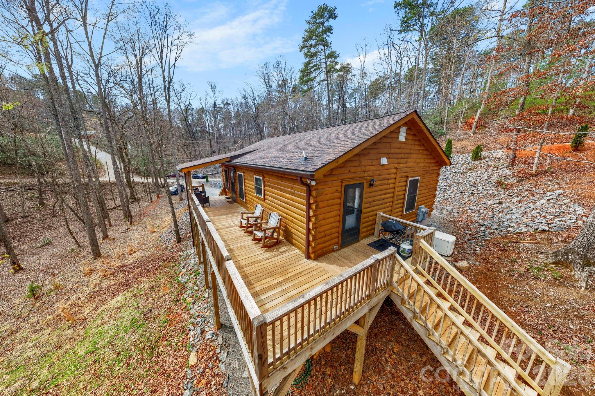 Beautiful cabin oasis tucked away in the gated community of Riverbend, offering a peaceful and serene setting surrounded by nature. This quality-built home features 3 bedrooms and 3 bathrooms, providing comfortable space for family, guests, or entertaining. The versatile layout offers the option to split the home into a duplex-style setup, creating excellent flexibility for personal use or rental potential. Whether you’re looking for a full-time residence, a relaxing mountain getaway, or an income-producing rental, this property offers endless possibilities in a quiet, private setting.