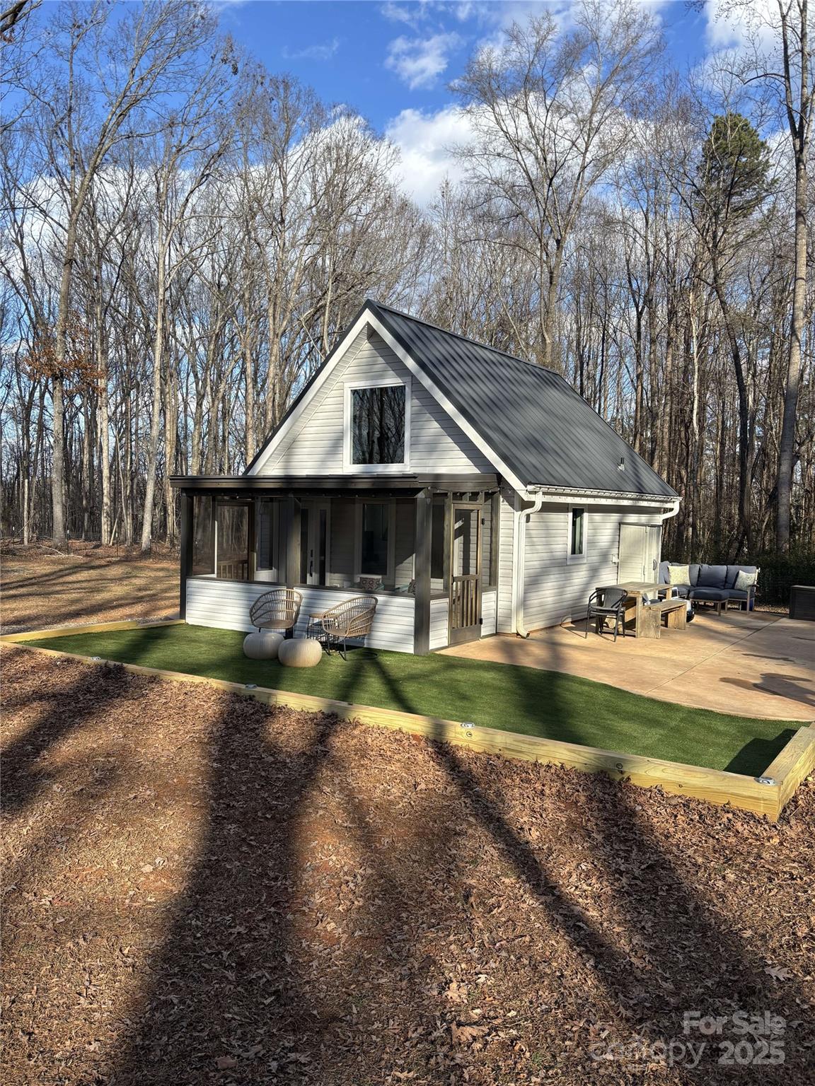 NO HOA! 2022 home on 4.43 acres. Screen porch/patio/turf maximize outdoor living (inside 0.75acre fenced-in yard). 2+ acres of private gravel trails! 1.5 stories: SS appliances, living/dining space(w/ dog door), stacking washer/dryer, custom laundry cabinet. 1BR downstairs, 1BR upstairs(custom dutch-door). Home is smaller size, but mighty efficiency: superior insulation, mini split system heating/cooling (=low electric bill). NEW well/septic-2021. LOW county taxes- no city taxes! 30amp camper hookup at parking area. Storage shed has power/fully insulated- could be workshop/hobby room. Turnkey/offered furnished with minor exclusions (negotiable)! **FSBO, but will pay buyer’s agent! Buyer/agent to confirm all details important to them. **currently occupied- TEXT/EMAIL/PORTAL FOR SHOWINGS**