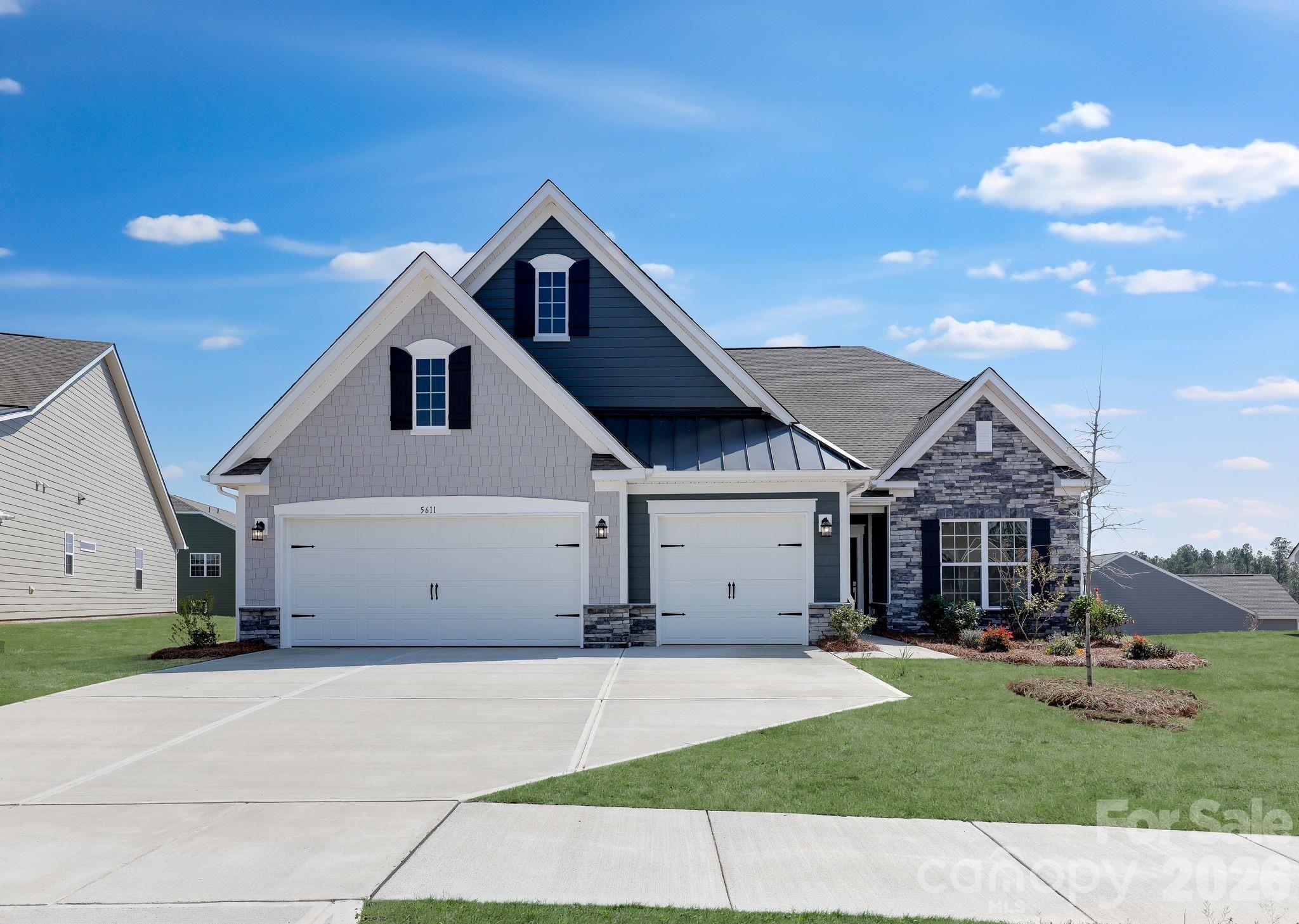 The Garland floorplan is a beautiful single-story home design that combines comfort and elegance. This home features three bedrooms, a three car garage, large open family room with a fireplace, a beautiful study with glass doors, a formal dining room for entertaining, and a screened in back patio. Our signature Everything's Included program means you will get a gourmet kitchen with double ovens and cooktop, quartz or granite kitchen countertops, subway tile backsplash, ceramic tile, luxury vinyl plank flooring throughout the home, a gas fireplace, finished garage, tankless water heater, etc. Roselyn is a master-planned community offering exclusive ranch and 1.5 story homes designed for active adults!