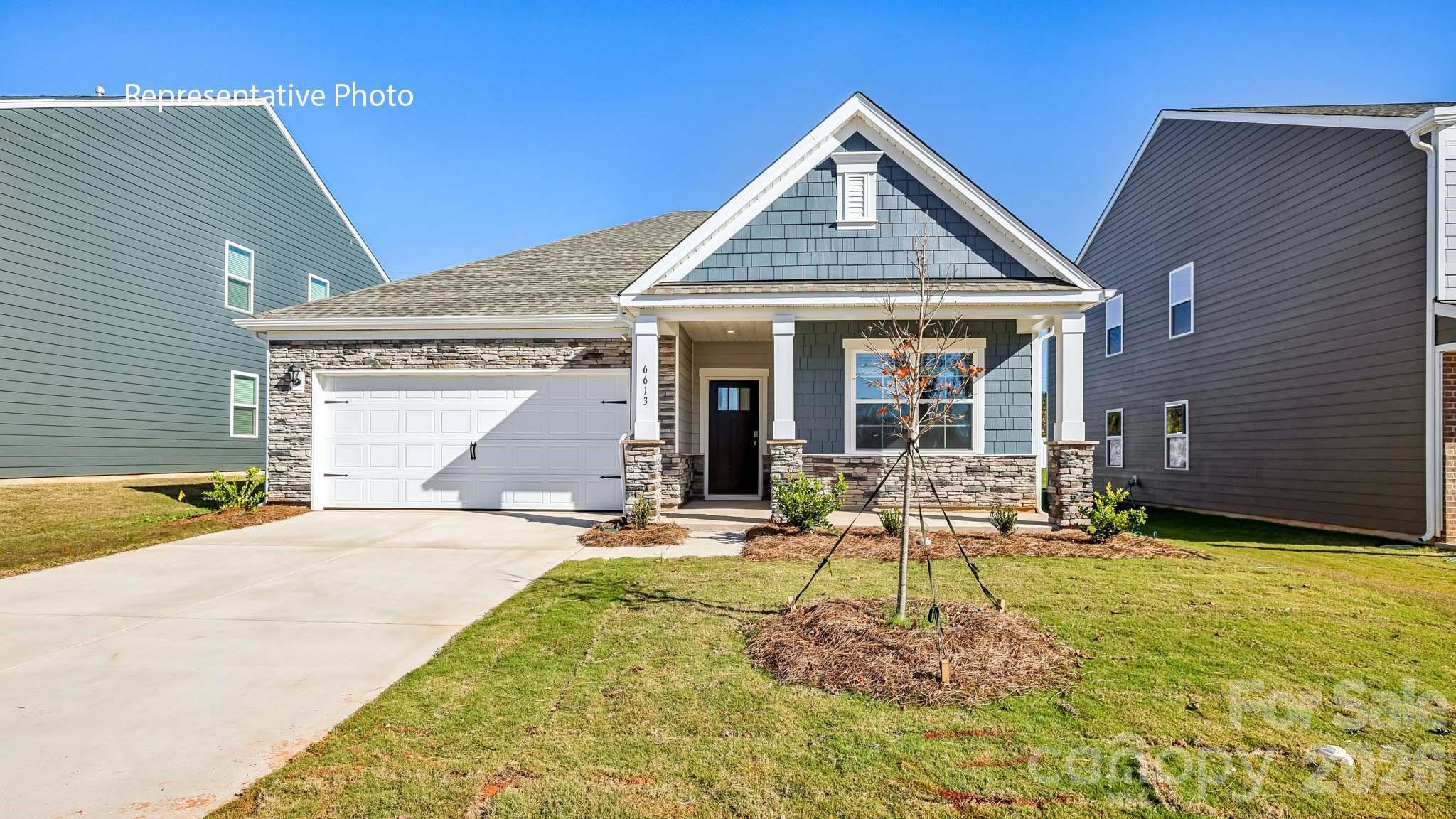 Silverstein is located minutes from Historic downtown Salisbury and convenient to 85, shopping and restaurants.

The Aria is a spacious and modern single-story home designed with open-concept living in mind. This home features three bedrooms, two bathrooms, and a two-car garage. Upon entering the home, you'll be greeted by an inviting foyer that leads directly into the heart of the home. This open plan features living room, dining room, and well-appointed kitchen. The kitchen is equipped with a pantry, stainless steel appliances, and a large island with a breakfast bar, making it perfect for both cooking and casual dining. The Aria also features a luxurious primary suite, complete with a large walk-in closet and a primary bathroom with dual vanities, large linen closet and spacious shower. The additional two bedrooms and secondary bathroom are located at the opposite end of the home, providing optimal privacy for both you and your guests. In the rear of the home is a covered porch that is perfect for outdoor entertaining. With its thoughtful design, the Aria is the perfect place to call home.