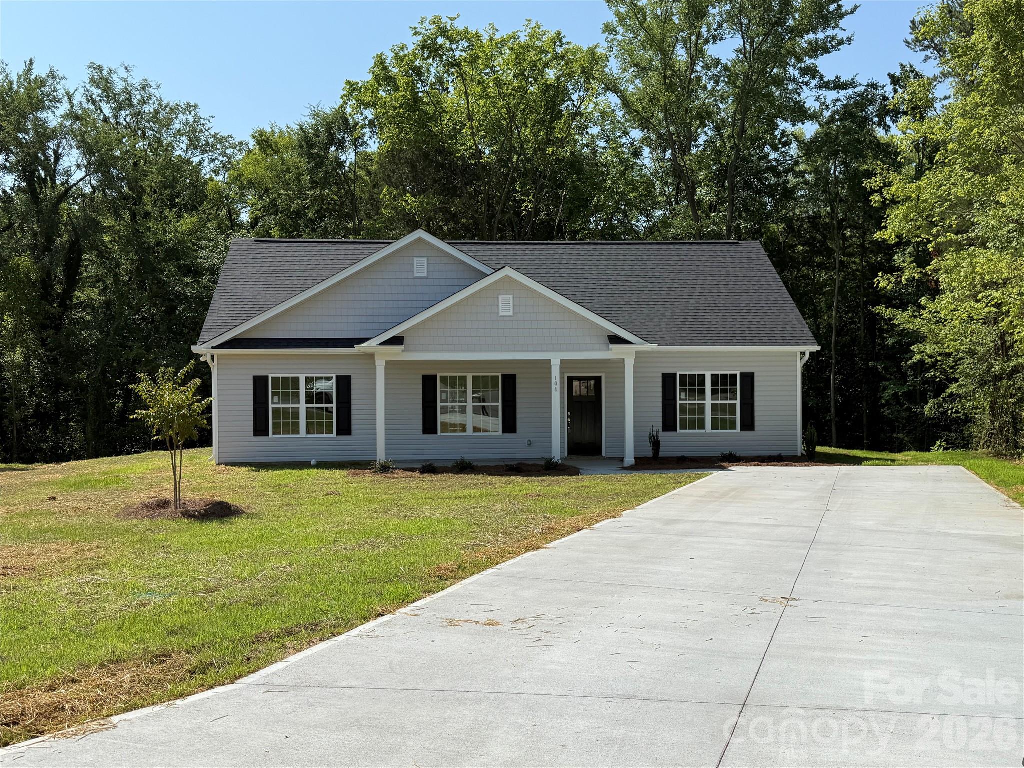 Back on market at no fault of the property.  Incredible price on a NEW construction on a private cul-de-sac in Mocksville. This classic homes offers easy living with an open floor plan and upscale finishes. The vaulted living room leads to a spacious kitchen with quartz countertops and the split bedroom layout allows for a private primary suite. Schedule your showing today!
