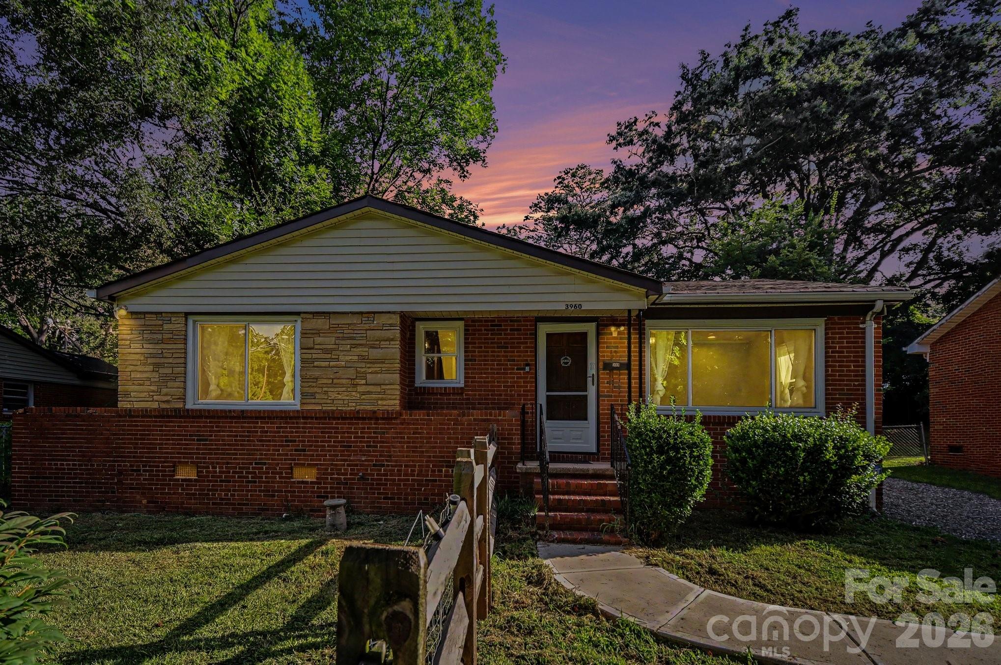Privacy and space with NO HOA! Major system updates!!!  Wood floors throughout. This lovely 3 BR, 1 Bath home sits on 1/4 of an acre on a dead end street. It's had over $120K in updates - the partial list is attached, all receipts to be provided. Take a look, You'll see all new ceilings with LED's and fans, beautifully refreshed wood floors, new bathroom walk in shower, kitchen with all new appliances, and two fully fenced yards. This one checks all the boxes. There is an enclosed sunroom/utility room which extends the living space and opens to a spacious backyard with a large patio—ideal for entertaining, gardening, pets, or storing recreational vehicles and equipment. With ADU potential (HO verified), the property also offers flexibility for future living space or rental income.

Conveniently located just minutes from Uptown Charlotte, South End, Charlotte Douglas International Airport, major highways, parks, and public transportation.  Warranty protection for the new homeowner provides peace of mind!