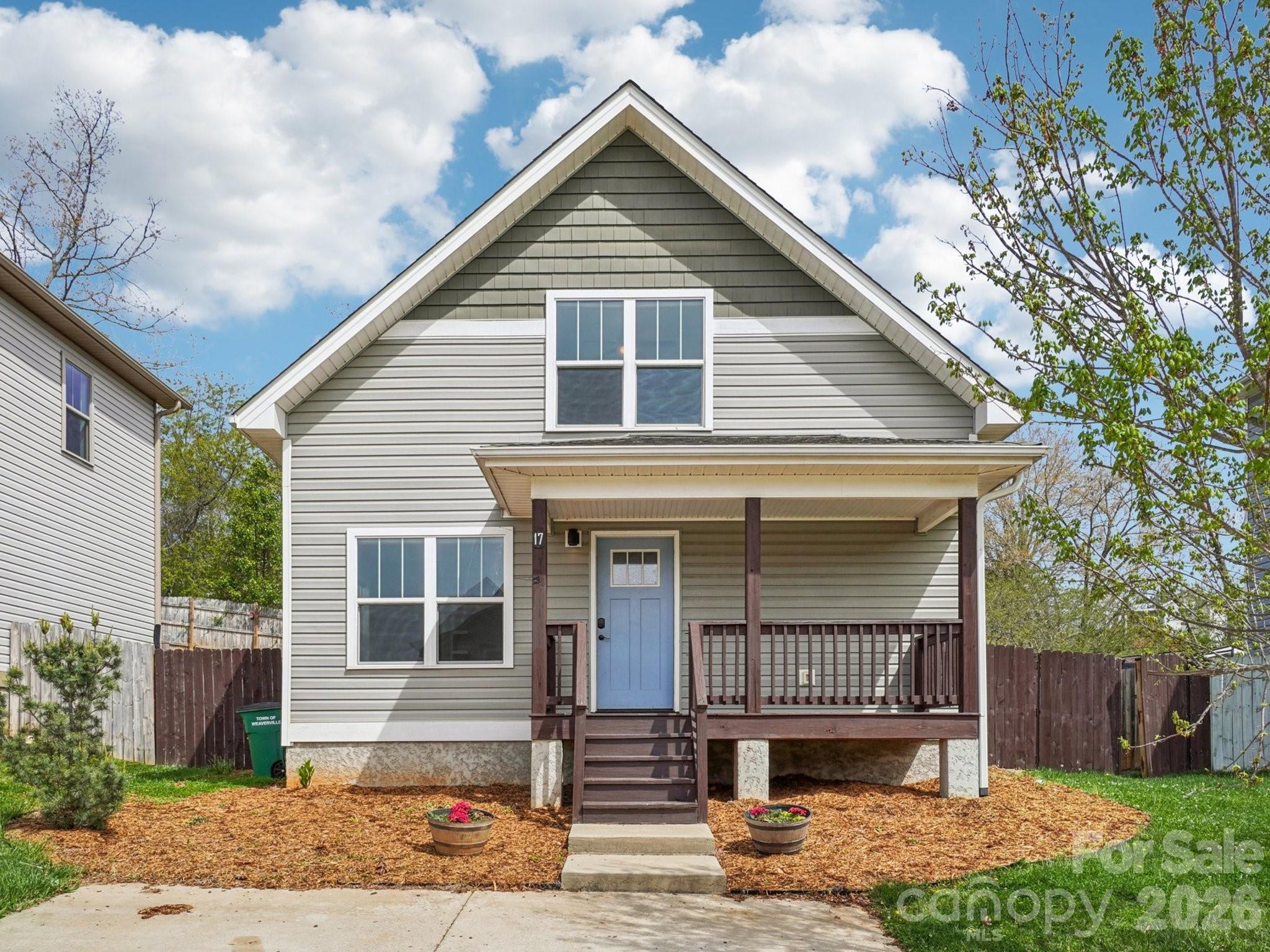 Exceptional value in a fantastic location! Welcome to 17 Yarrow Meadow Rd! This lovely home is only 8 years old and perfectly sized for first-time homebuyers, those looking to downsize, retirees, or anyone seeking a comfortable low-maintenance life style. Lillie Farm Cove is ideally situated just minutes from vibrant downtown Weaverville, where you'll find an array of restaurants, charming shops, and local breweries. Convenient to everyday essentials and popular shopping destinations including Ingles, Publix, Lowes, Walmart, Hobby Lobby and Marshall's. Downtown Asheville, historic Biltmore Estate, and numerous scenic hiking trails are all within a short drive.
 The Charming front porch invites you to relax and unwind, making it the perfect spot to enjoy your morning coffee or an evening beverage as you take in your surroundings
  Inside, large windows let in an abundance of natural light throughout the main level with a bright and open floor plan designed for comfortable living and effortless entertaining. Custom built-in shelving adds both style and functionality while the inviting kitchen with granite countertops and stainless appliances offers a warm gathering space for family and friends. The primary bedroom on the main level includes an ensuite bathroom, providing convenience and a relaxing retreat.
  Upstairs you'll find two cozy light-filled bedrooms along with a full bathroom- perfect for guests, a home office, or a dedicated space for hobbies, yoga or meditation.
  Step outside to discover a spacious fenced backyard filled with possibilities. Whether you envision a lush garden, a safe haven for pets or an outdoor entertaining area, this versatile space is ready to bring your ideas to life.
Don't miss this opportunity to live in such a beautiful home in a sought after community where a small town equals a big life!