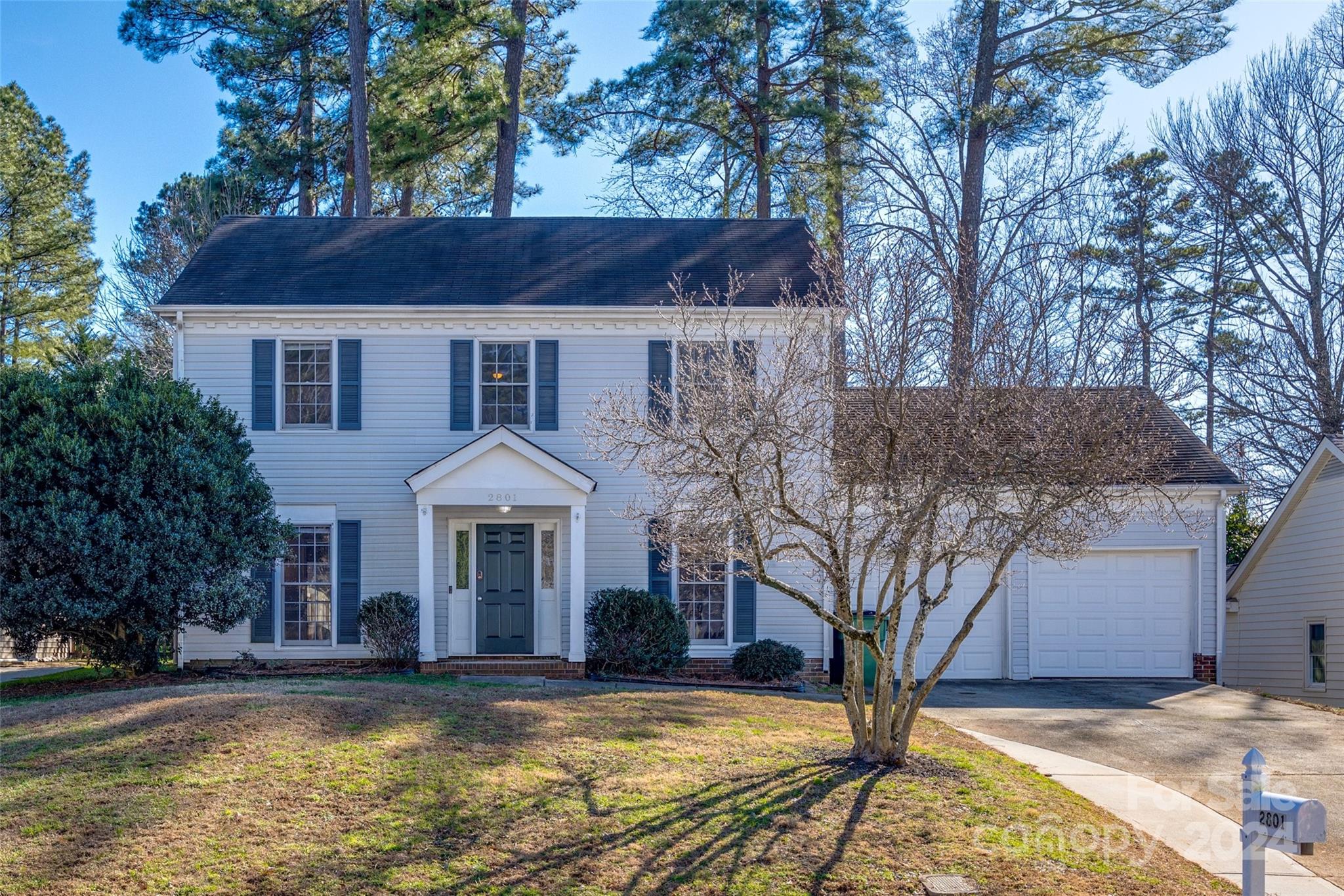 Coming Soon to the Queen City, minutes to downtown Matthews! This home boasts majestic trees & a privacy fence, making your backyard a private retreat. Enjoy an active lifestyle with the scenic Squirrel Lake Park and Fourmile Creek Greenway just a stroll away. Indulge your culinary cravings with downtown Matthews mere minutes away, boasting a vibrant culinary scene, quaint coffee shops, and the ever-popular Matthews Farmers Market offering fresh delights every weekend. Step inside to discover modern elegance, featuring new AC installed in August 2023, sleek granite countertops, and large windows bathing the interior in natural light, creating an inviting ambiance throughout. Stay connected and secure with smart home amenities including a Nest Thermostat and Ring Cameras. Whether you're seeking tranquility amidst nature or the excitement of urban living, this home offers a fusion of both worlds. Don't miss your chance to make it yours, call now to schedule your private tour!
